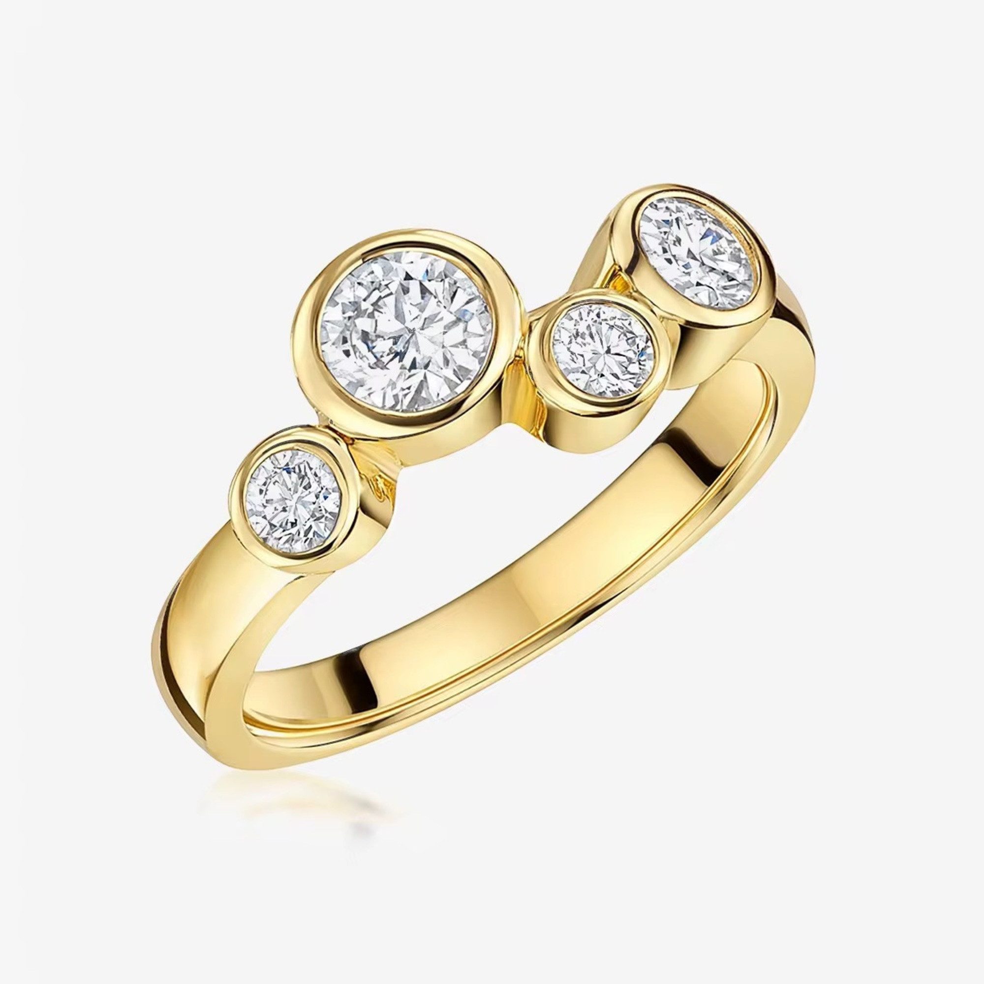 ROUGEMONT Silberring Exquisiter Damen Ring aus 925 Sterling Silber 18K Gold, Wasserfest