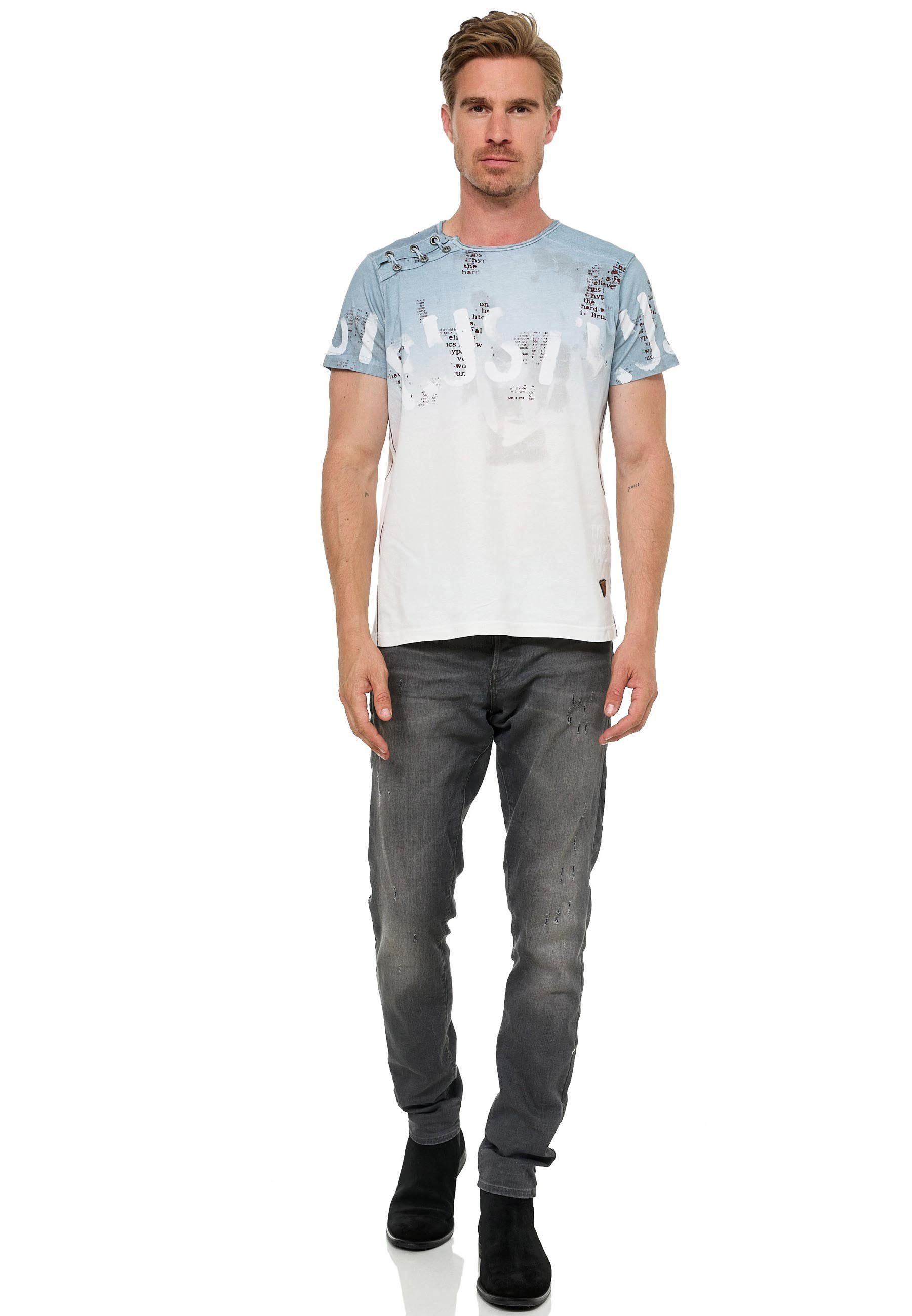 Rusty Neal T-Shirt, mit Allover-Print im Used-Look günstig online kaufen