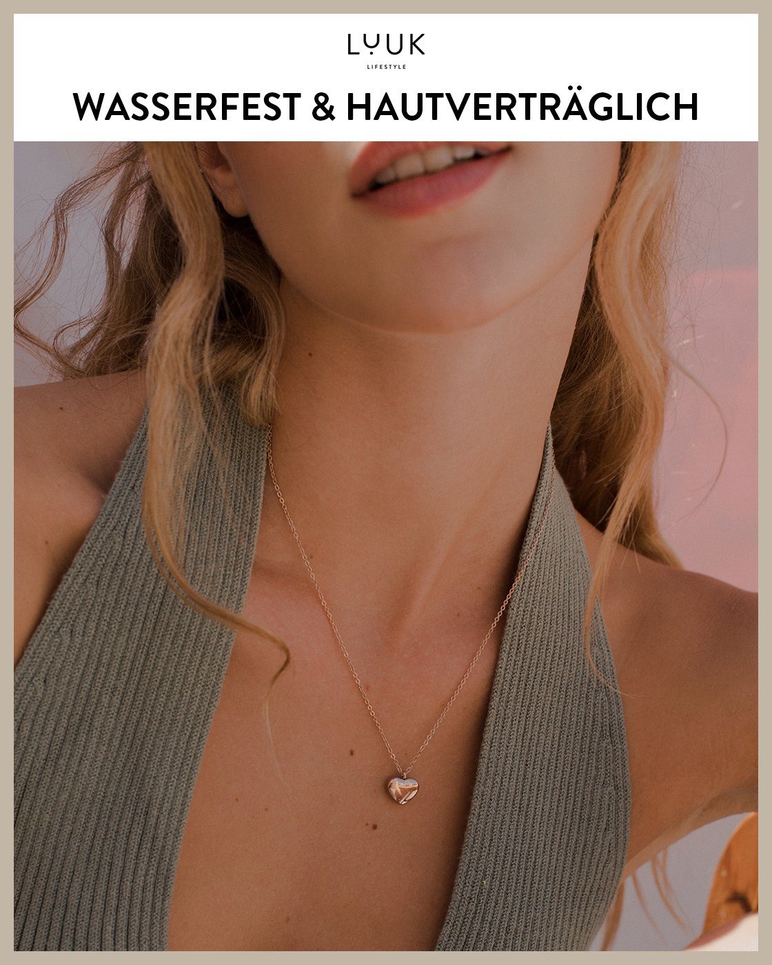 LUUK LIFESTYLE Freundschaftskette Herz, Geschenk für die beste Freundin, Freundschaftskette