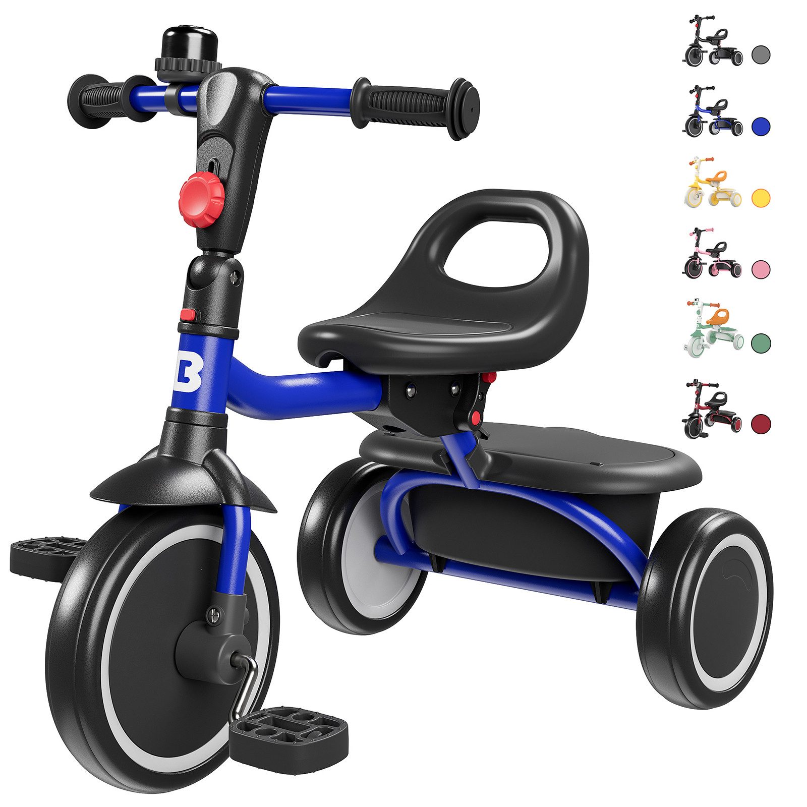 Fahrrad-Laufrad Dreirad Kinderdreirad Kinderfahrrad mit Spielkorb, Klingel