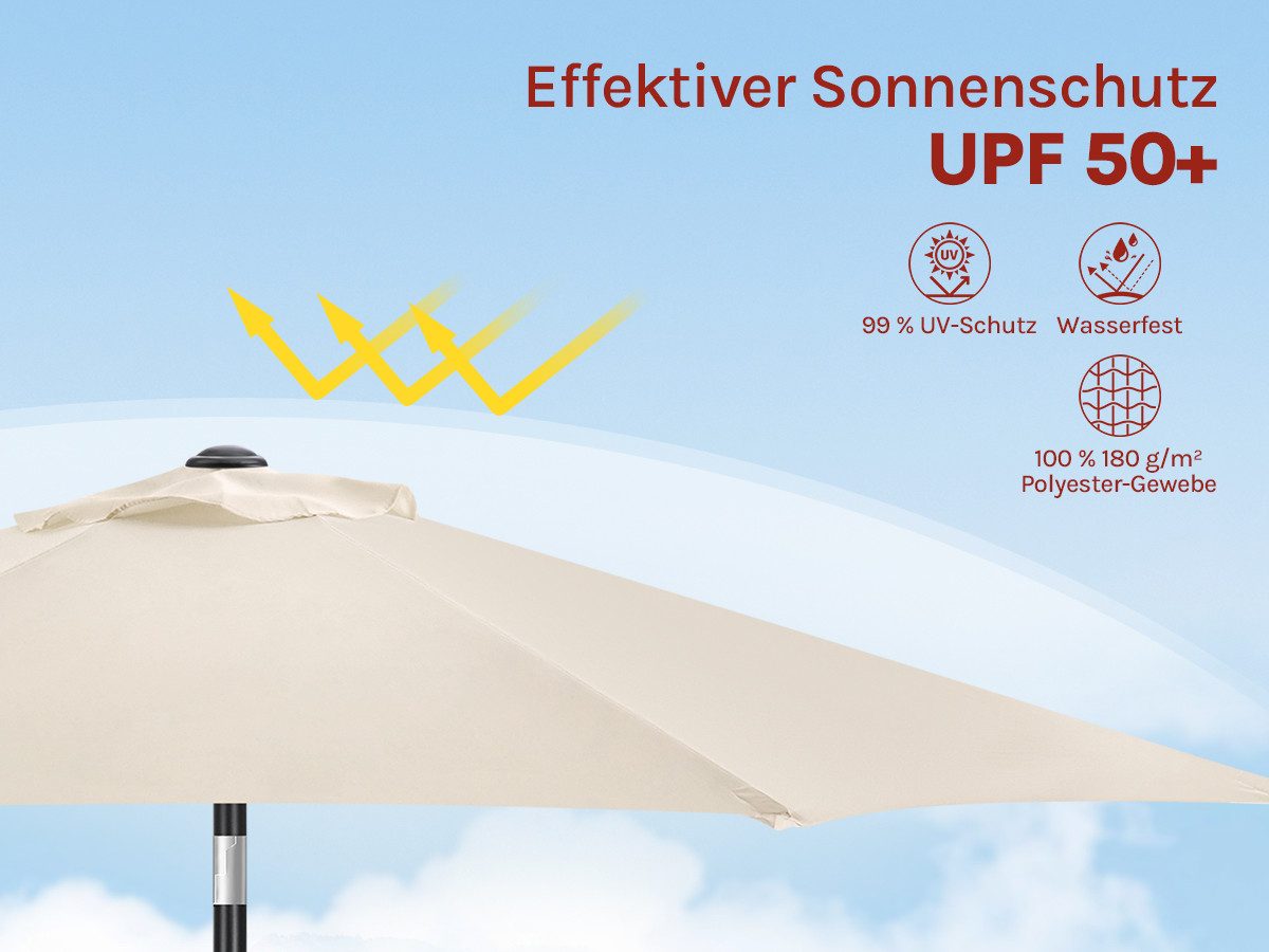 Woltu Sonnenschirm, Strandschirm UV-beständig, 45° knickbar, günstig online kaufen
