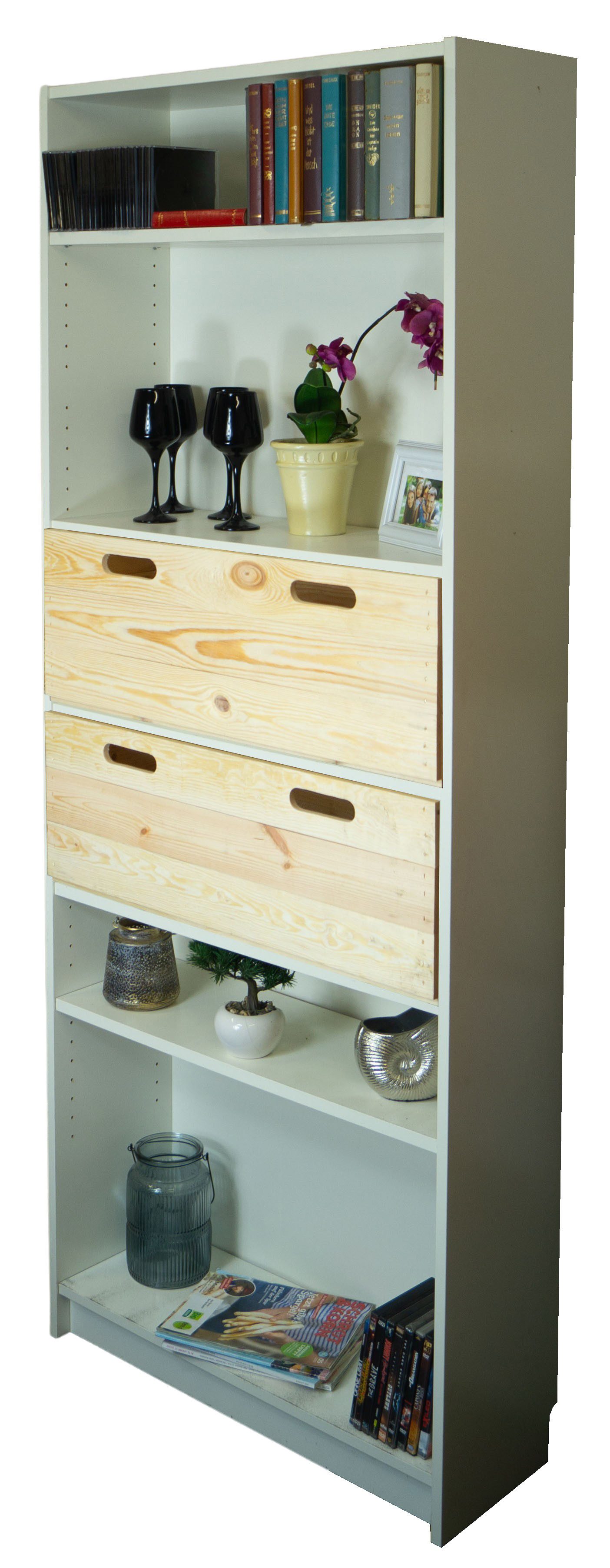 Kistenkolli Altes Land Allzweckkiste Holzkiste natur Einschubkiste Schublade für Billy 75,5x25,5x25,5cm (Spar-Set)
