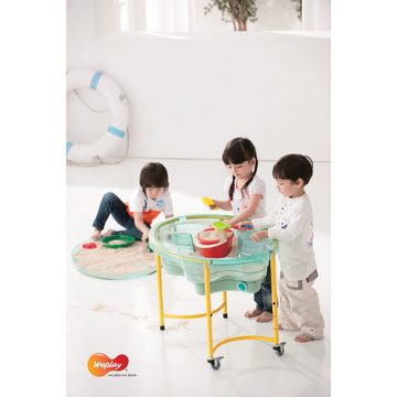 Weplay Motorikschleife mobiler Sand-Wasser-Spieltisch mit Deckel