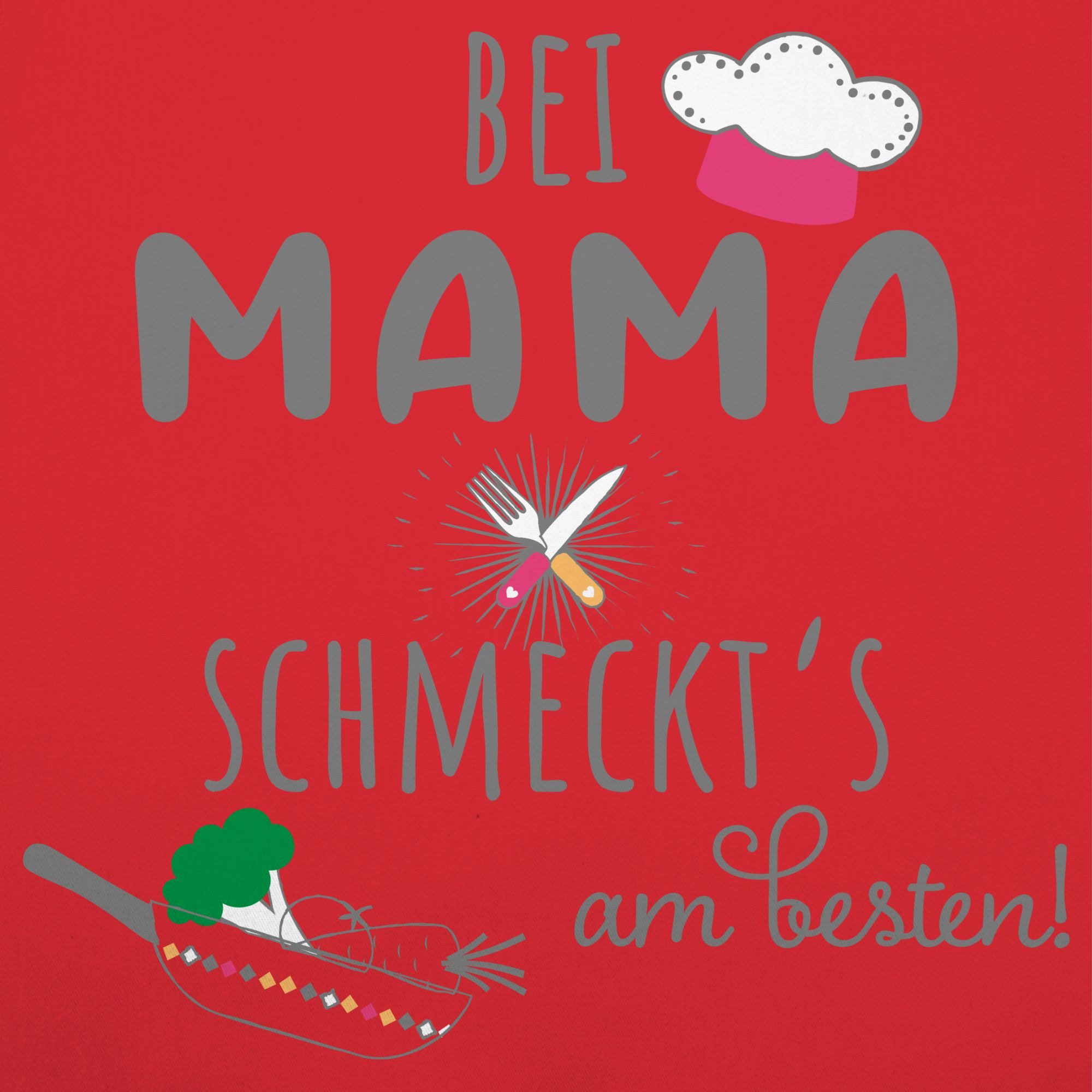 Shirtracer Kochschürze Kochschürze bei Mama schmeckts günstig online kaufen