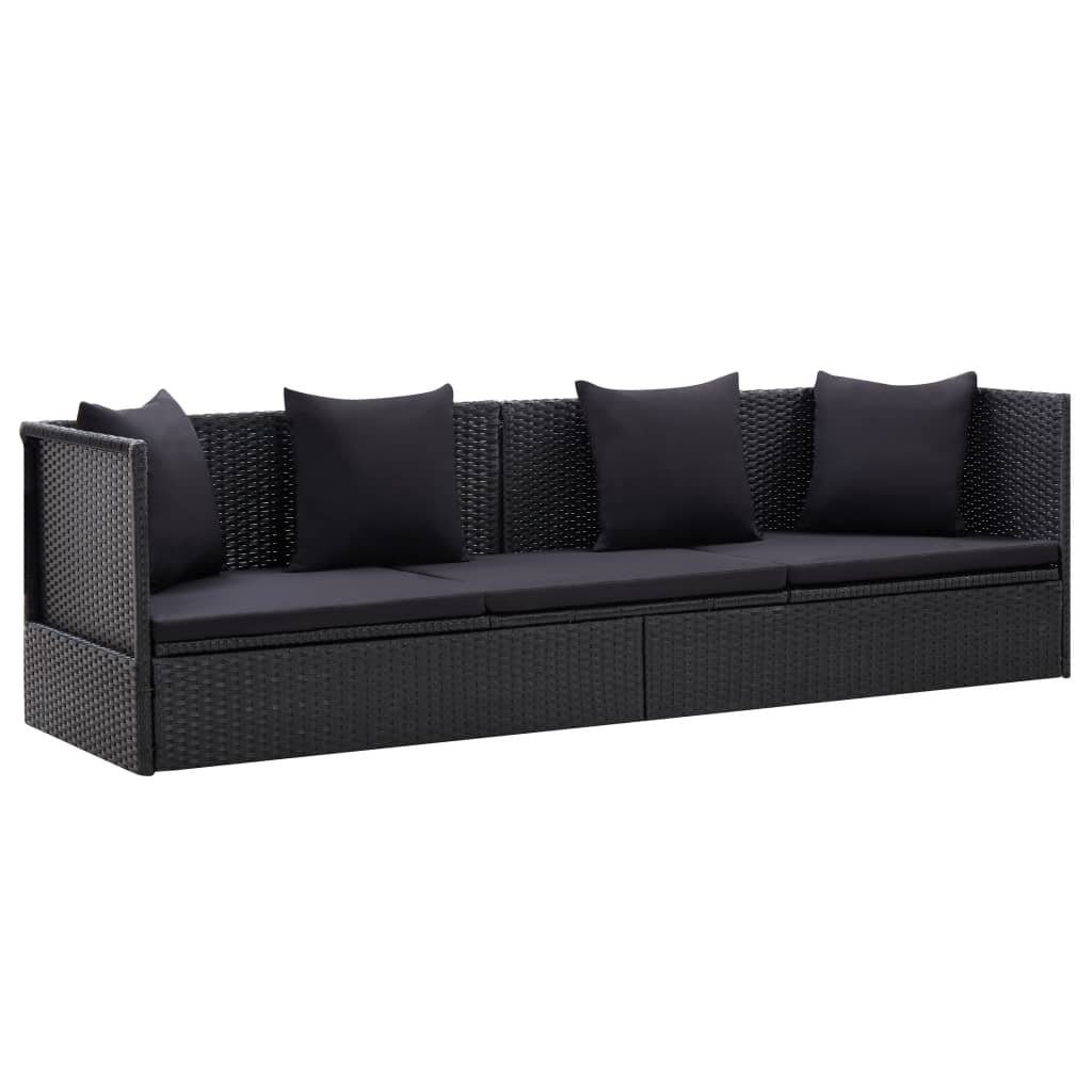 DOTMALL Gartenbank Garten-Sofabett mit Kissen Polyrattan günstig online kaufen