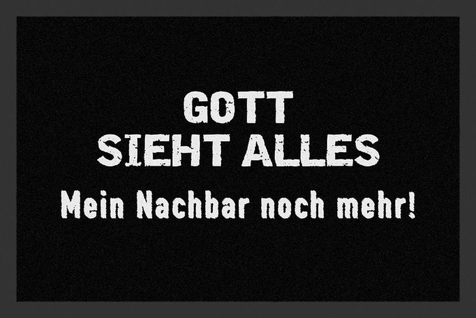 Fußmatte Rockbites - Fußmatte "Gott sieht alles" Türmatte Fußabstreifer 41