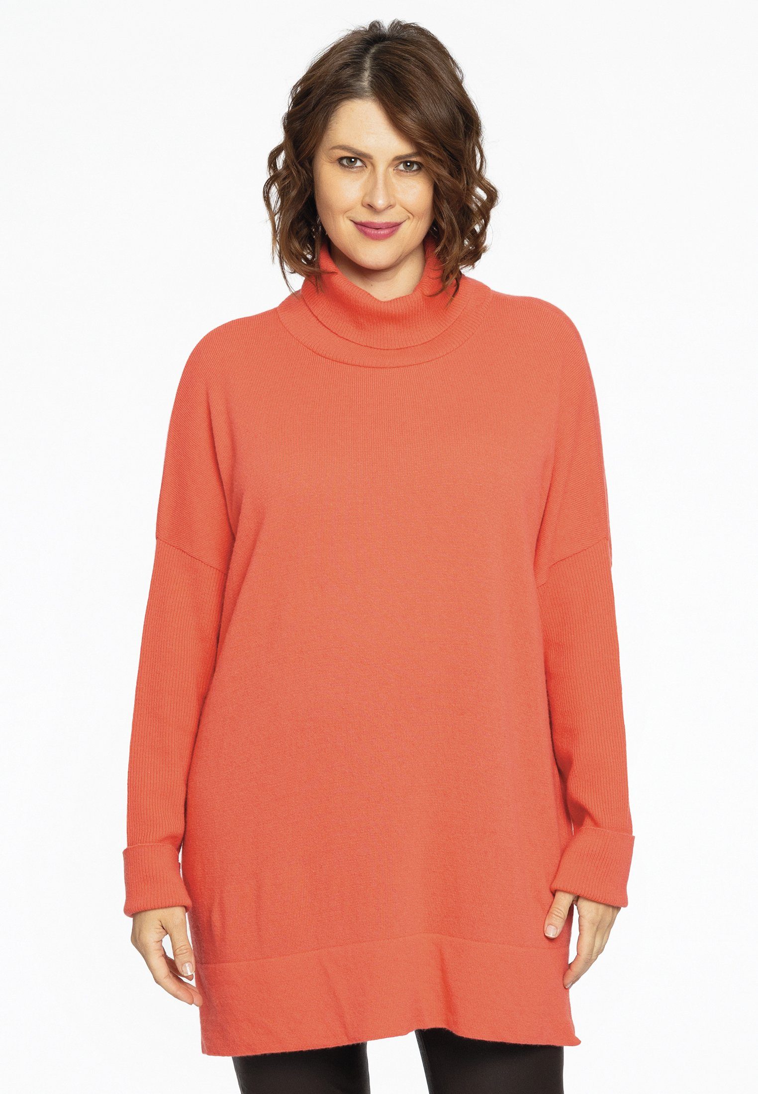 Yoek Longpullover Große Größen orange