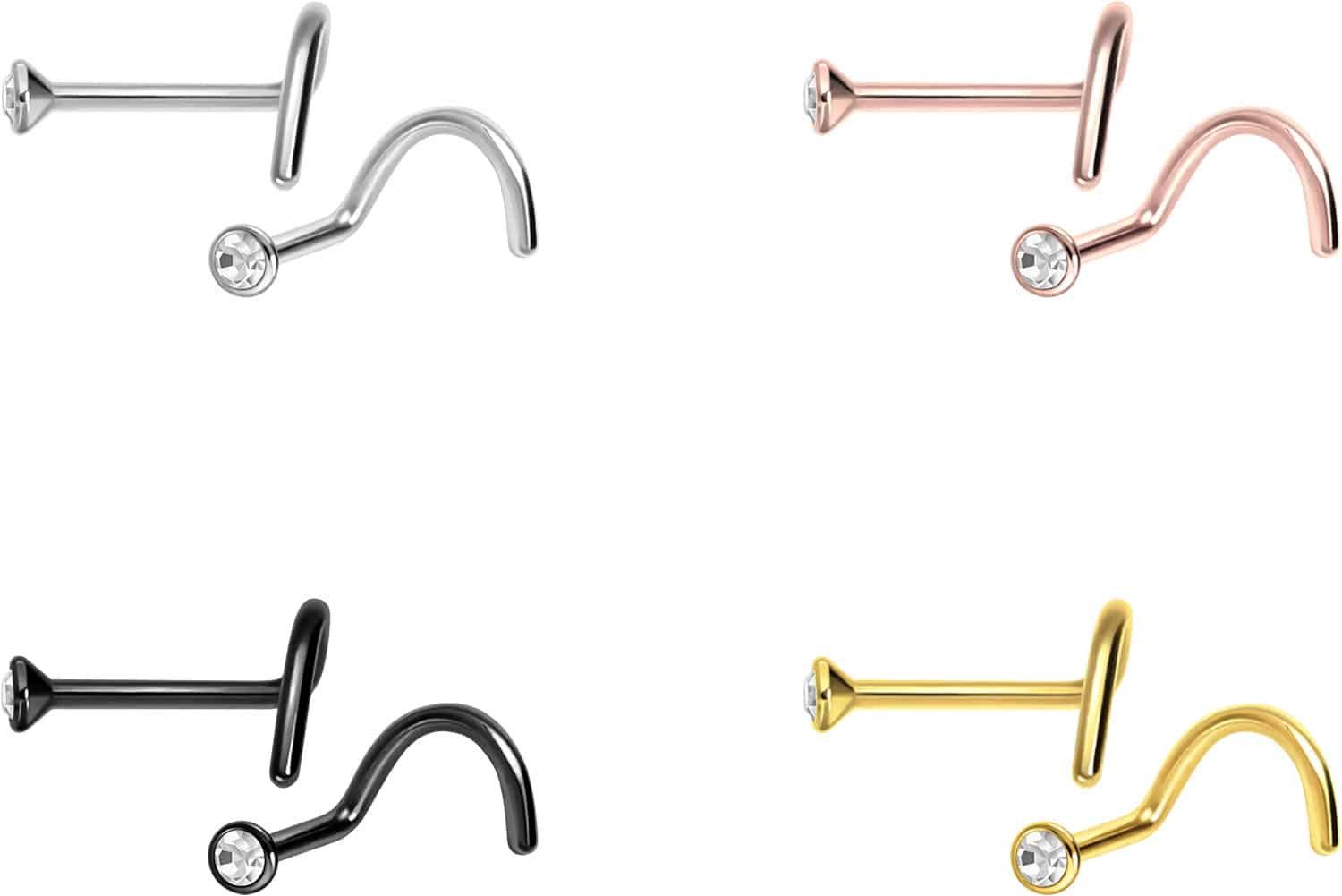PIERCINGLINE Nasenpiercing Chirurgenstahl Nasenstecker Spirale FLACHER günstig online kaufen