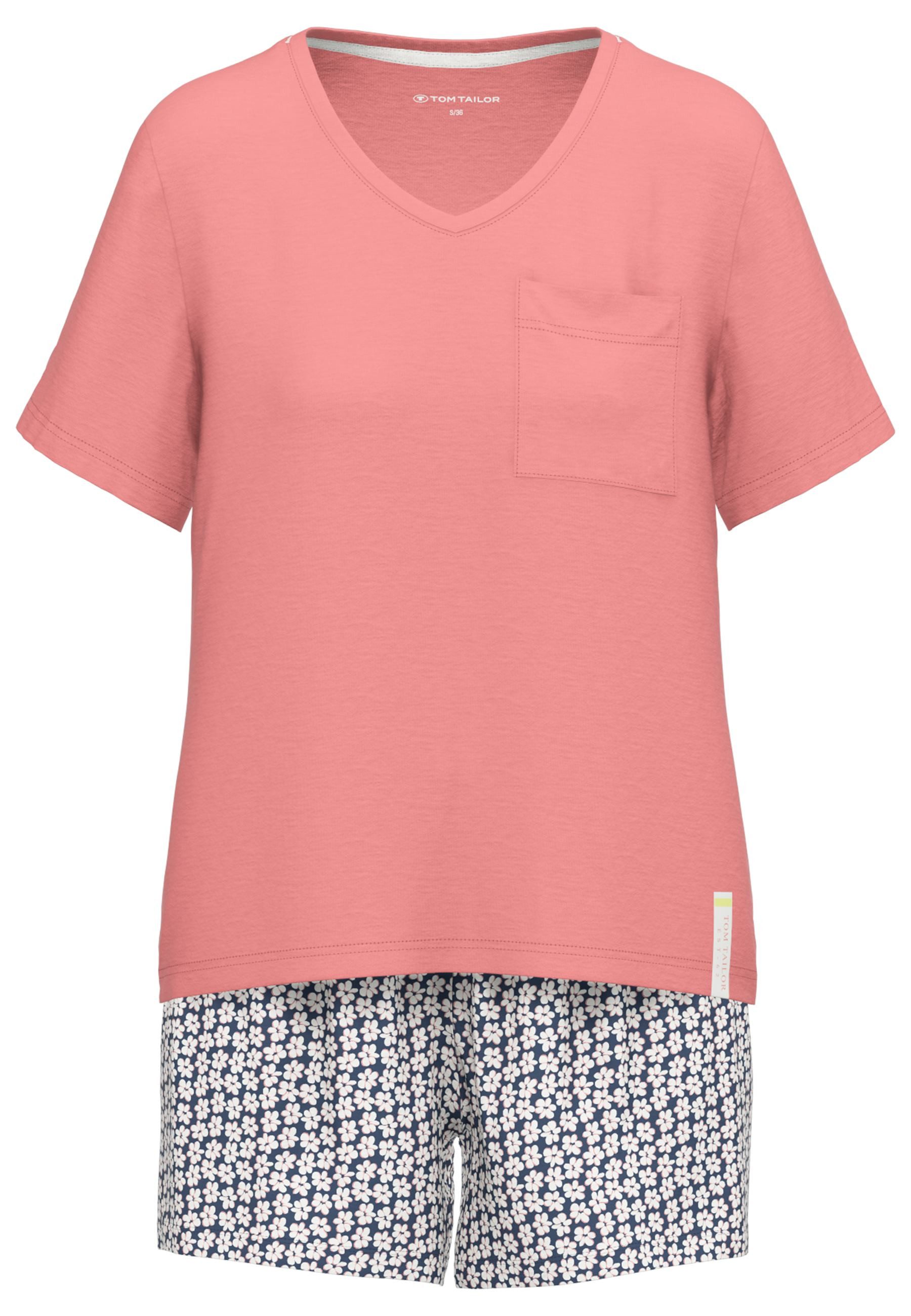 TOM TAILOR Shorty Westport (2 tlg) mit Print, Kurzarm, V-Ausschnitt, kurze günstig online kaufen