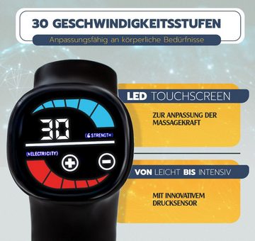 Goldstern-Tech Massagepistole Elite, Professionelle Muskelentspannung 9-tlg., mit 30 Geschwindigkeitsstufen, Geräuscharm, robust und effizient