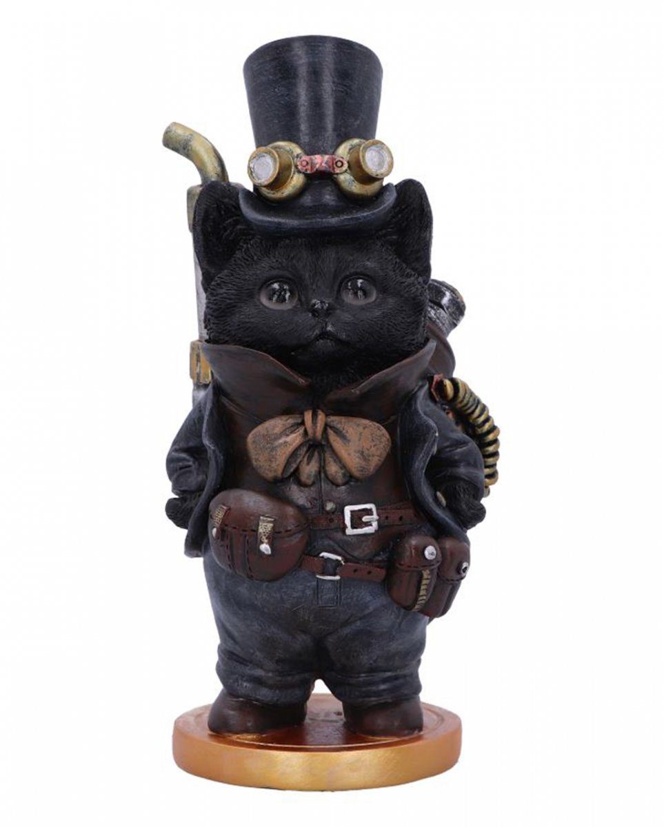 Horror-Shop Dekofigur Schwarze Steampunk Katzen Figur 19,5cm