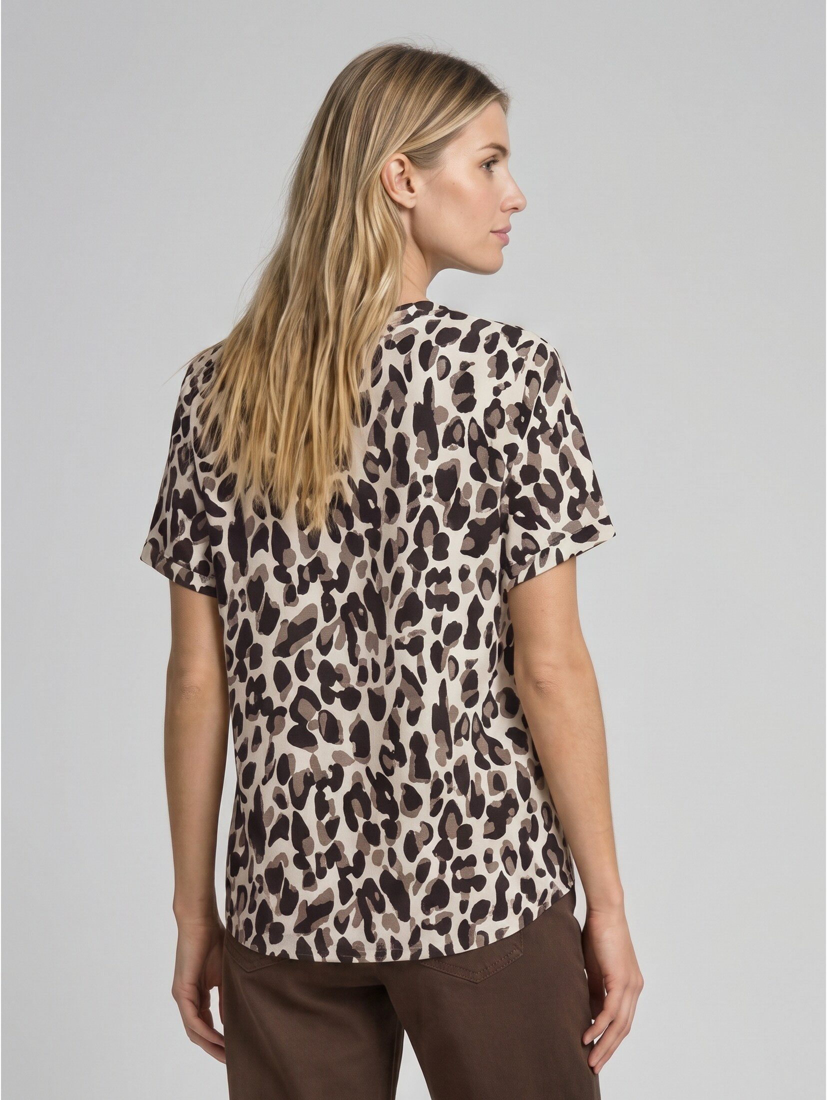 TOM TAILOR Kurzarmbluse Blusen & Shirts Loose Fit Bluse mit V-Ausschnitt – Bild 3 von 5