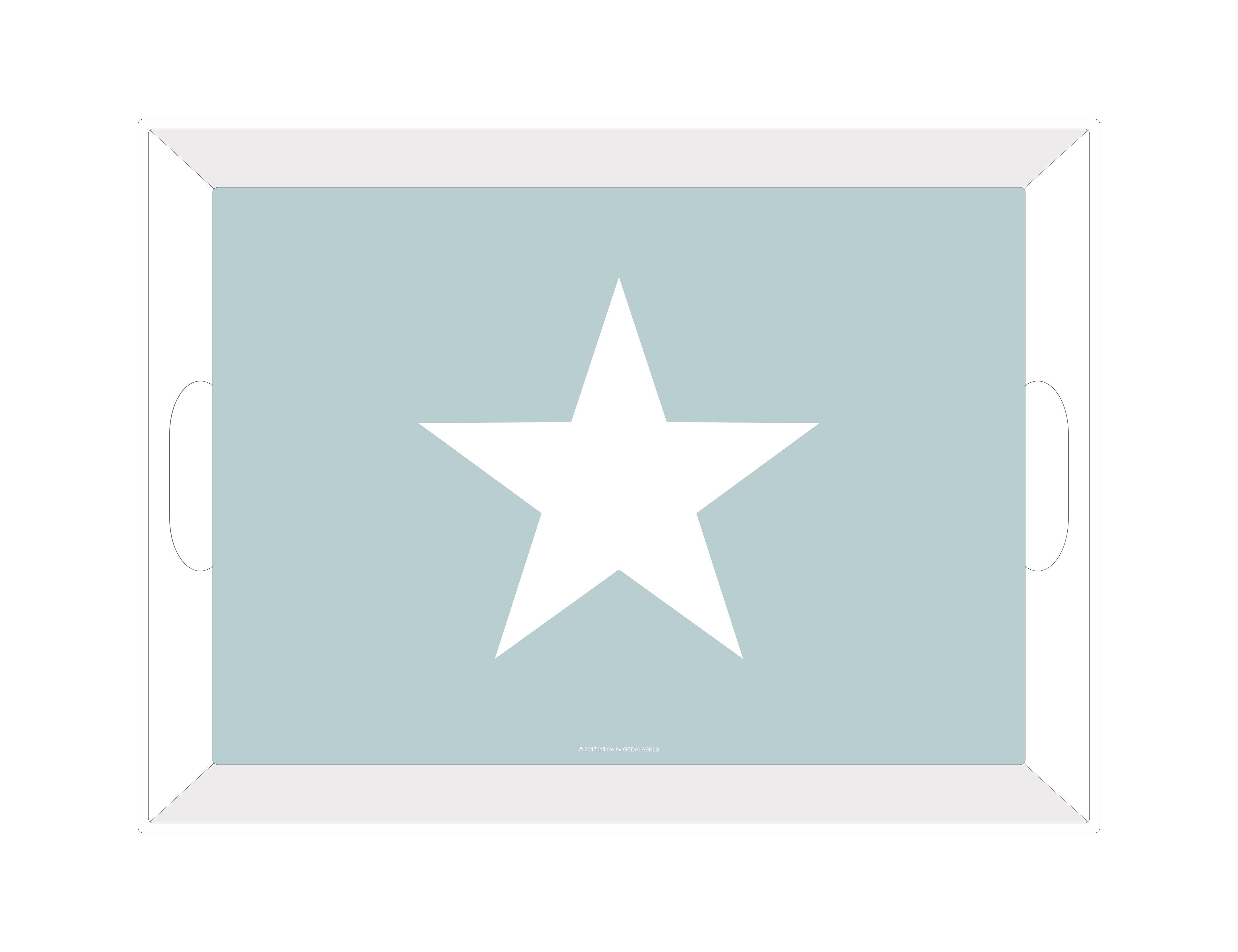 Geda Labels GmbH Tablett Stern, Melamin, (1-tlg), Türkis, 41x30x5, spülmaschinengeeignet