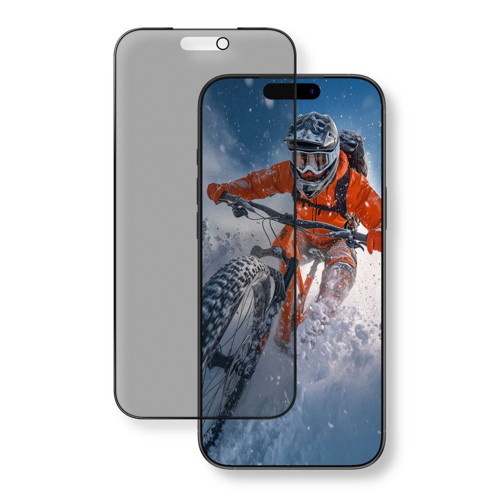 YAXO Displayschutzglas Panzerglas 9H Blickschutz Anti-Spy kratzfest blasenfrei klar für iPhone 17 Pro, Displayschutz Privacy Set, 1 Stück, Sichtschutz-Filter