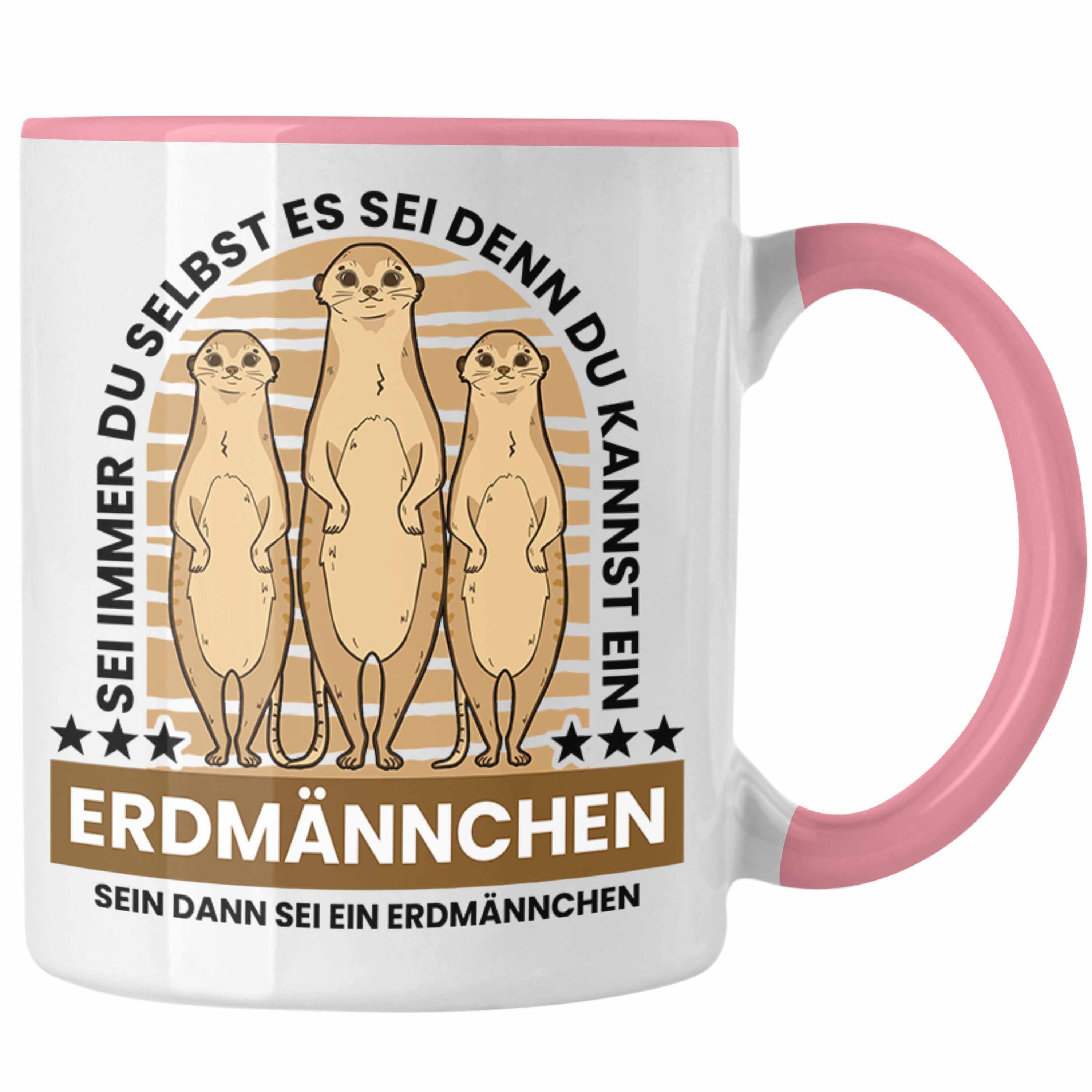 Trendation Tasse Trendation - Erdmännchen Tasse Geschenk Erdmännchen Liebhaber Geschenk Rosa