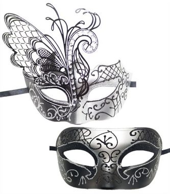 Dekorative Verkleidungsmaske Maske für Halloween Kostümparty, 2 Venezianische Maske, (2-tlg), Maskerade Maske, Karneval Masken Halloween Masken