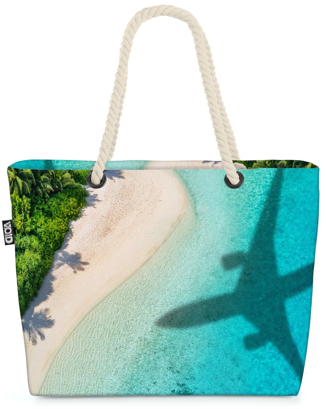 VOID Strandtasche (1-tlg), Insel Flugzeug Beach Bag Urlaubsreise Flug Reise Insel Sommerurlaub Baden