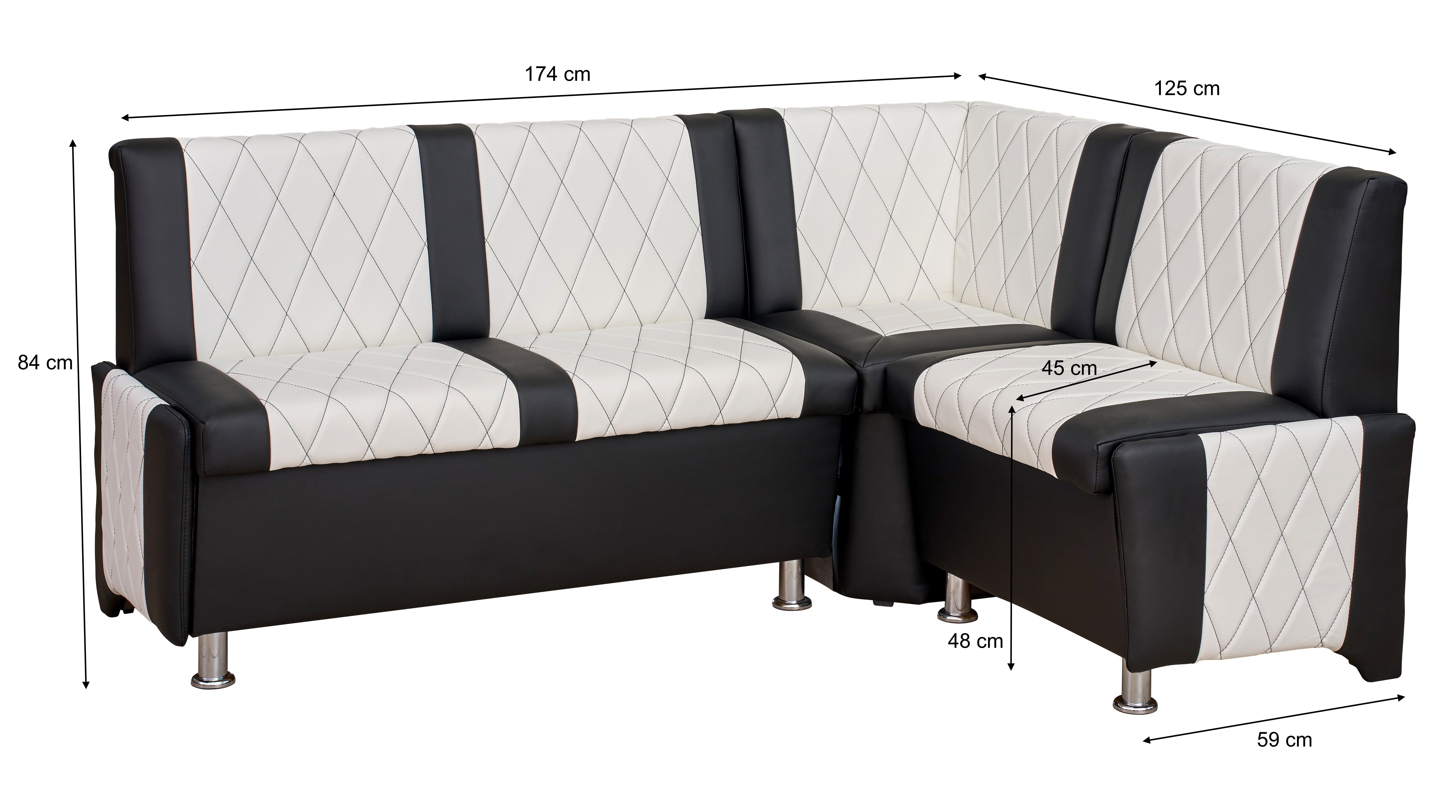 Rodnik Eckbank mit Stauraum Polin (Sitzbank gepolstert für Esszimmer, Küche), aus Kunstleder oder Möbelstoff