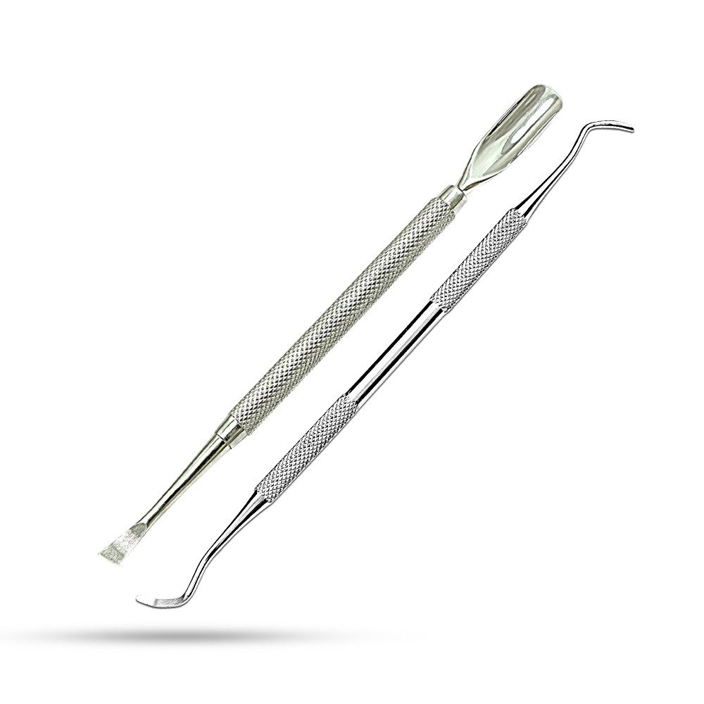 SMI Nagelhautschieber 2 tlg Nagelhautentferner Nagelheber Eckenheber Fußpflege Instrumente, 2-tlg., doppelseitig