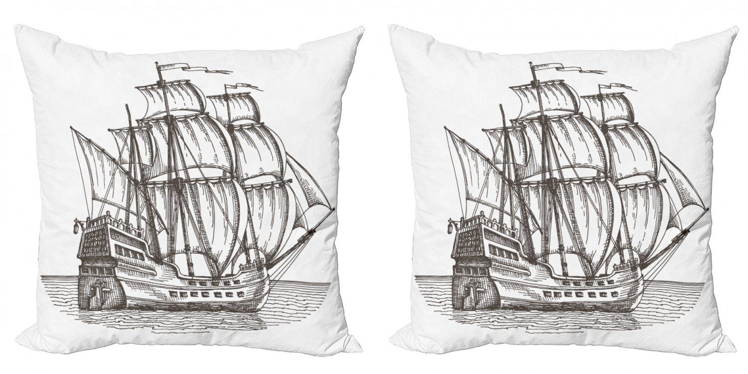 Kissenbezüge Modern Accent Doppelseitiger Digitaldruck, Piratenschiff Wasser Stück), Retro-Schiff dem Abakuhaus (2 auf