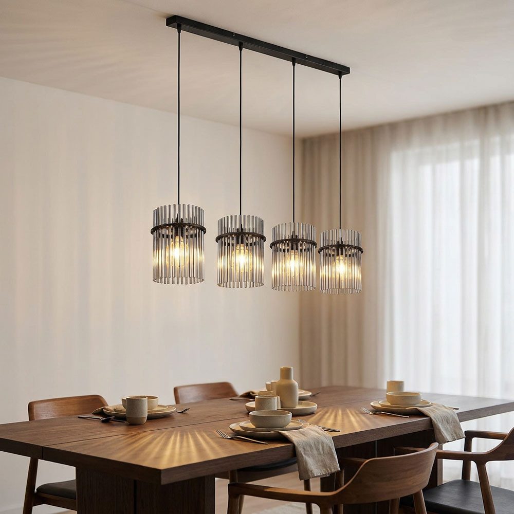 GLOBO LIGHTING LED Pendelleuchte, Leuchtmittel inklusive, LED Pendelleuchte Hängeleuchte Deckenlampe Esszimmerlampe Glasstäbe