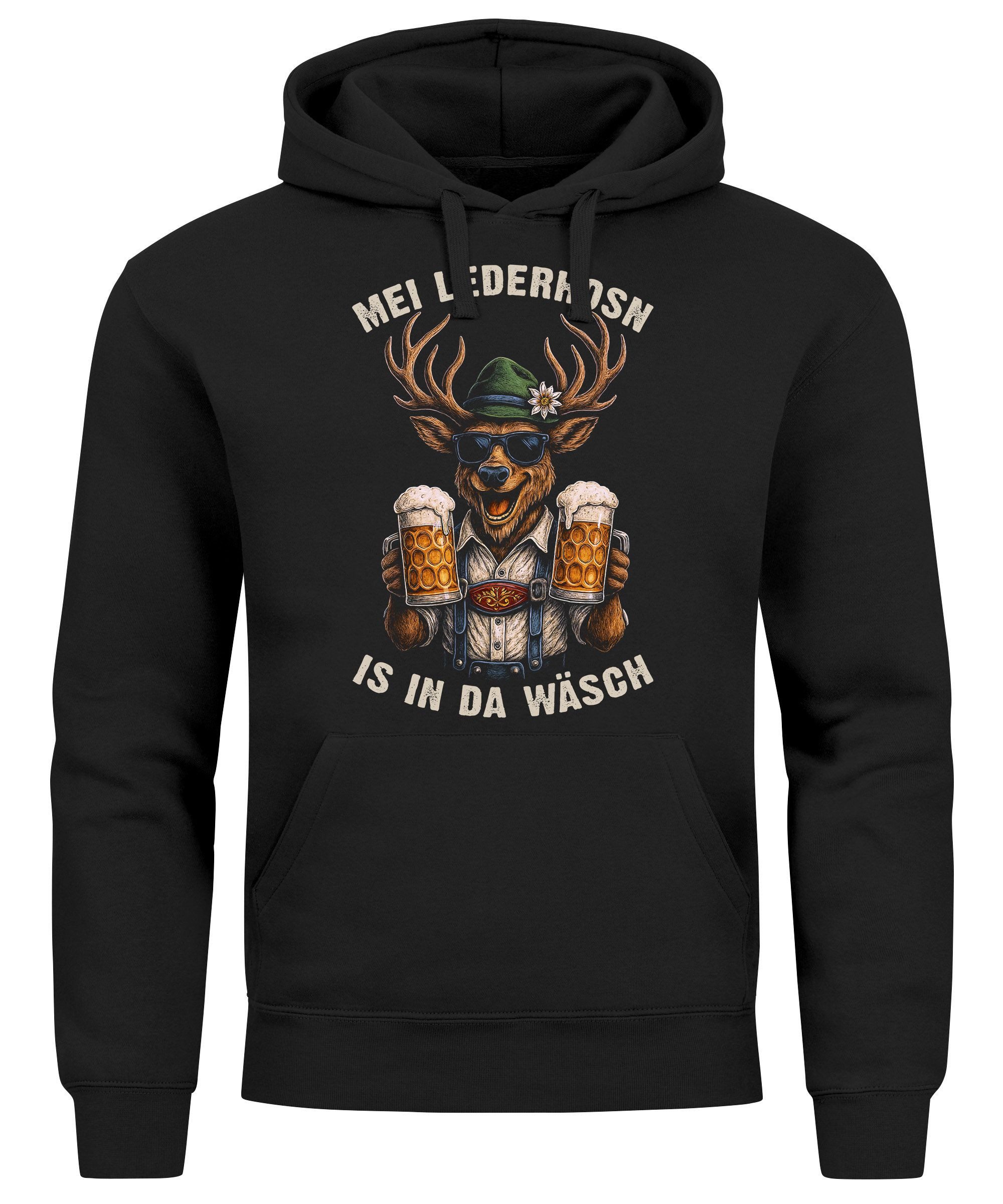 Hoodie Hoodie Herren für das Oktoberfest – Mei Lederhosn is in da Wäsch –