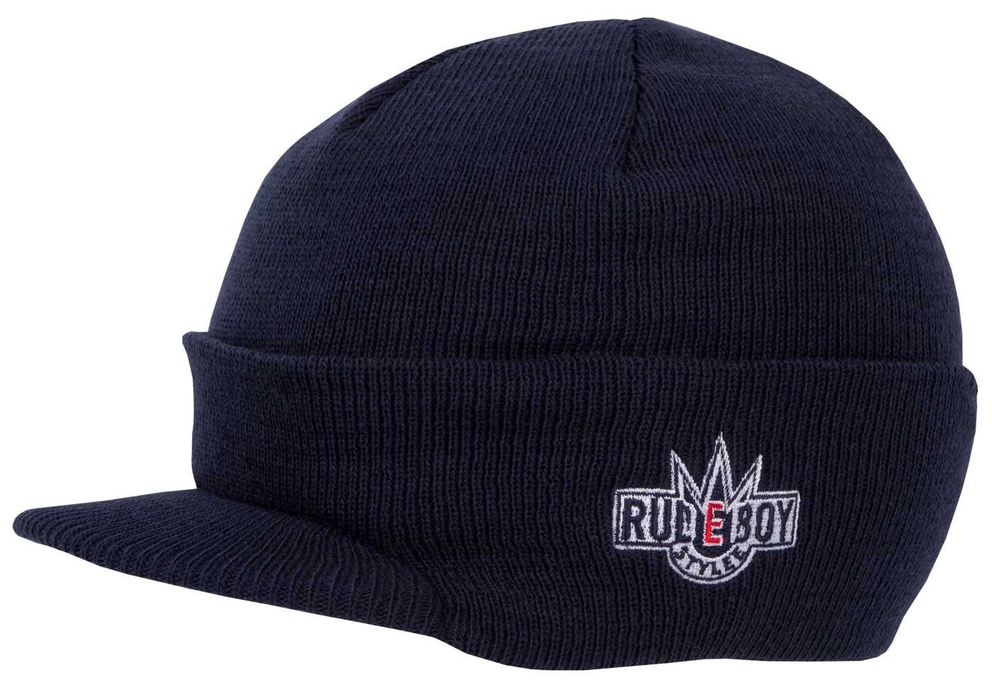 Rudeboy Stylee Schirmmütze Visor Beanie Cap Deluxe für Damen, Herren und Kinder (VPE, 1 Stück) mit kurzem Visor und breitem Umschlag, 6-Panel Style, Einheitsgröße