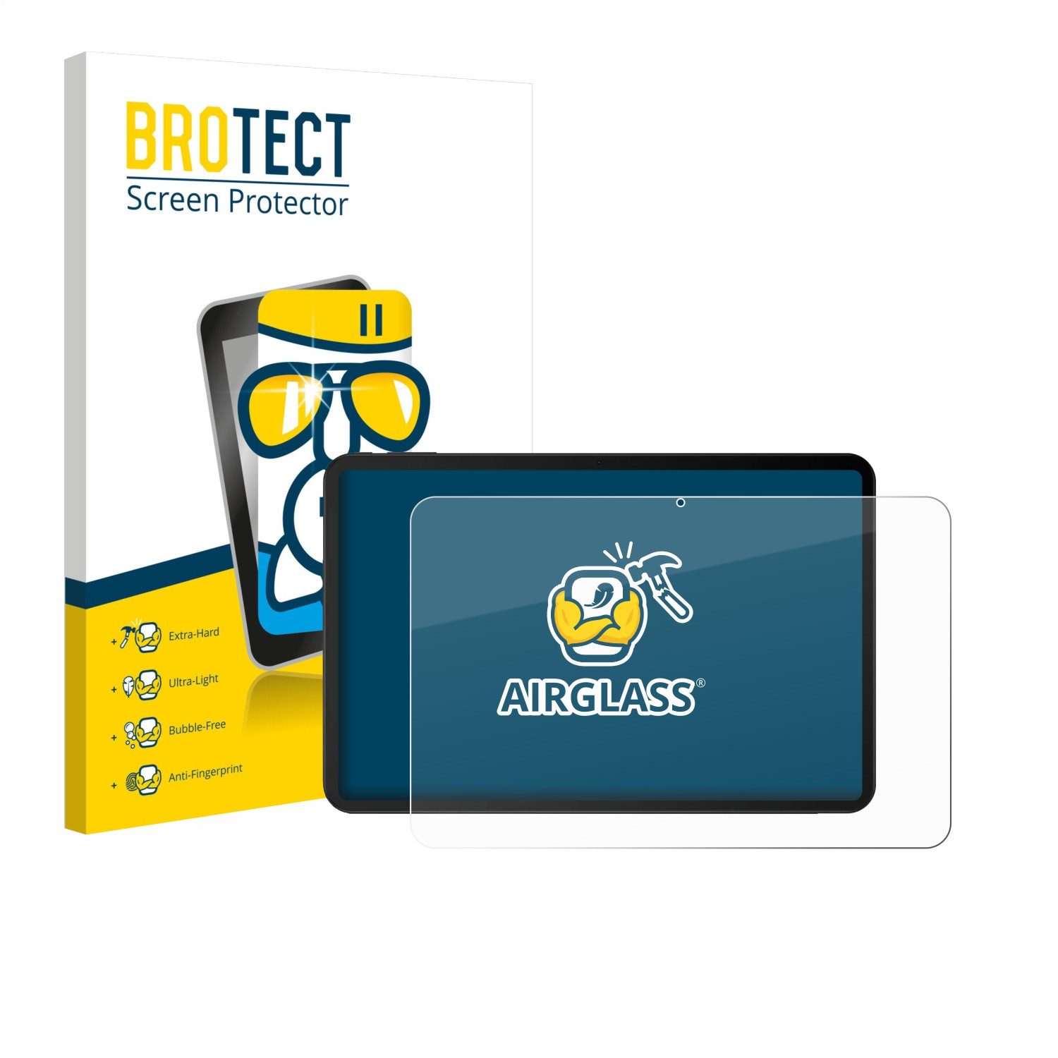 BROTECT Displayschutzglas Folie für Doogee Tab G6 Max, Schutzfolie Glas Panzer Display Schutz klar