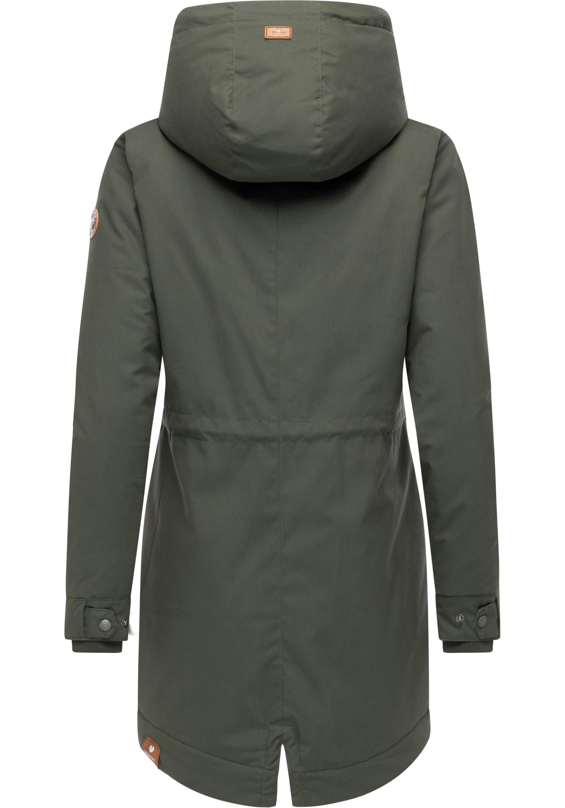 Ragwear Kurzmantel Cannas YOUMODO Kurzer Damen Mantel mit verstellbarer Kapuze