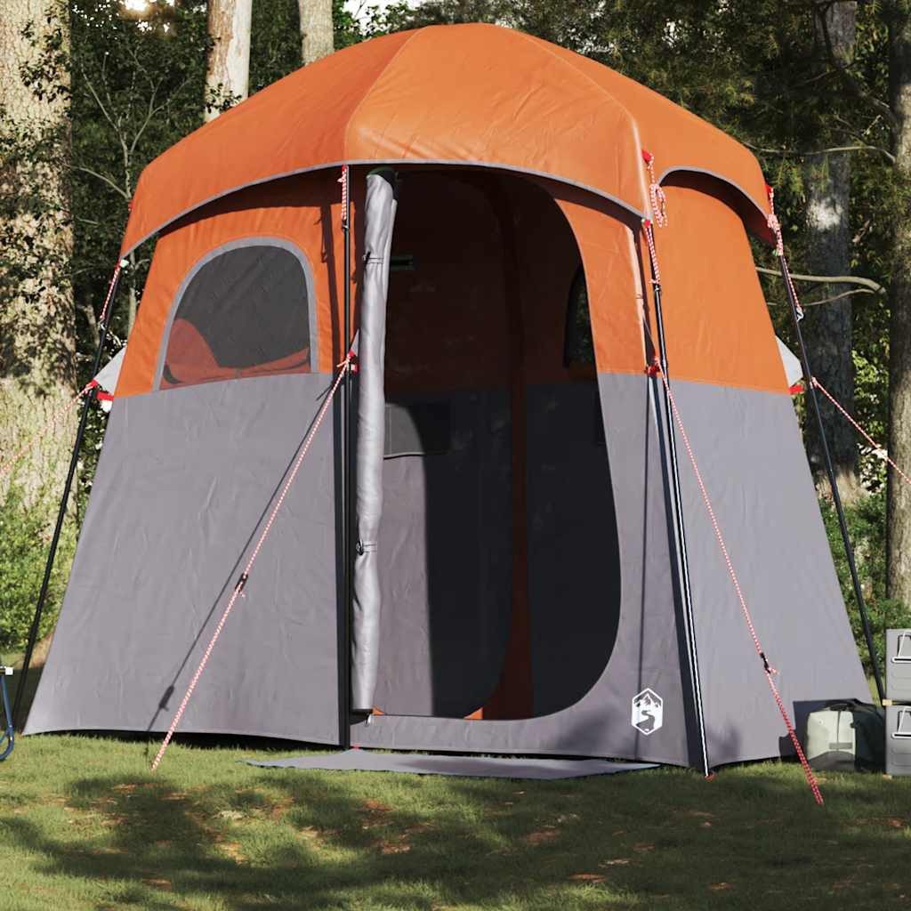 furnicato Faltzelt Duschzelt 2 Personen Grau und Orange Wasserdicht, (1 tlg)