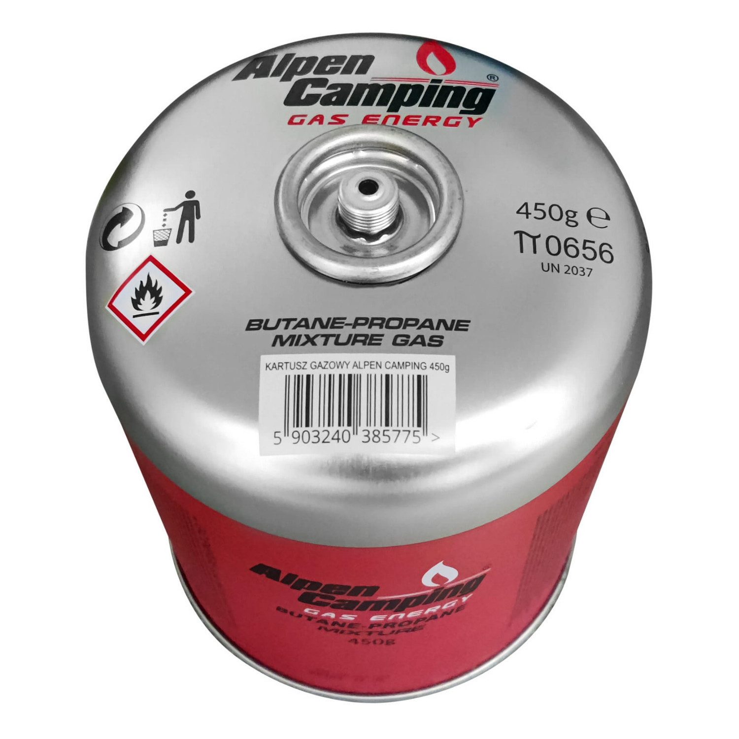 Alpen Camping Gaskartusche IK020, 1 St., 450g Gaskartusche für Kocher