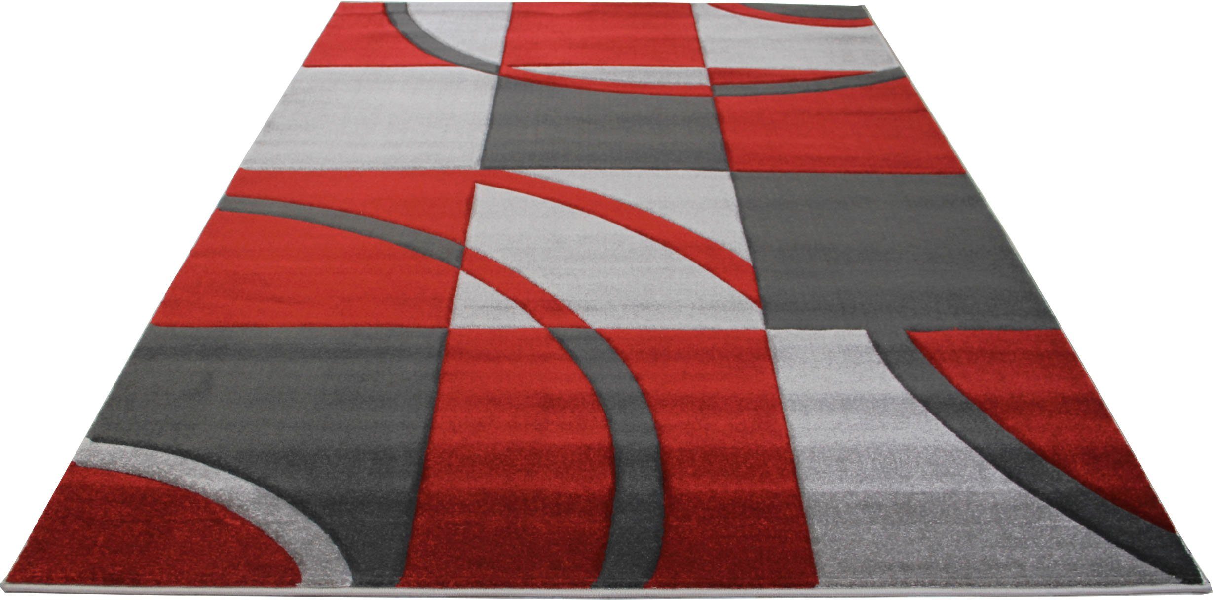 Teppich Josias, Home affaire, rechteckig, Höhe: 16 mm, mit handgearbeitetem Konturenschnitt, flach, Kurzflor, elegant rot