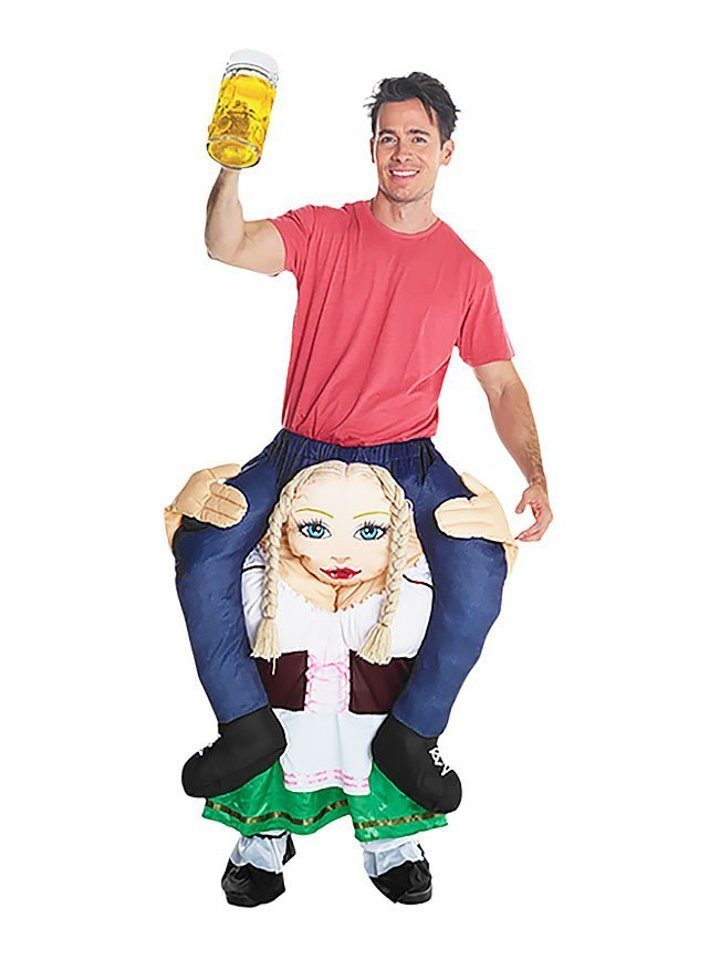 Morphsuits Kostüm Carry Me Biermädchen Kostüm Verkleidung für Karnev, Lustiges Huckepack Kostüm für das Oktoberfest