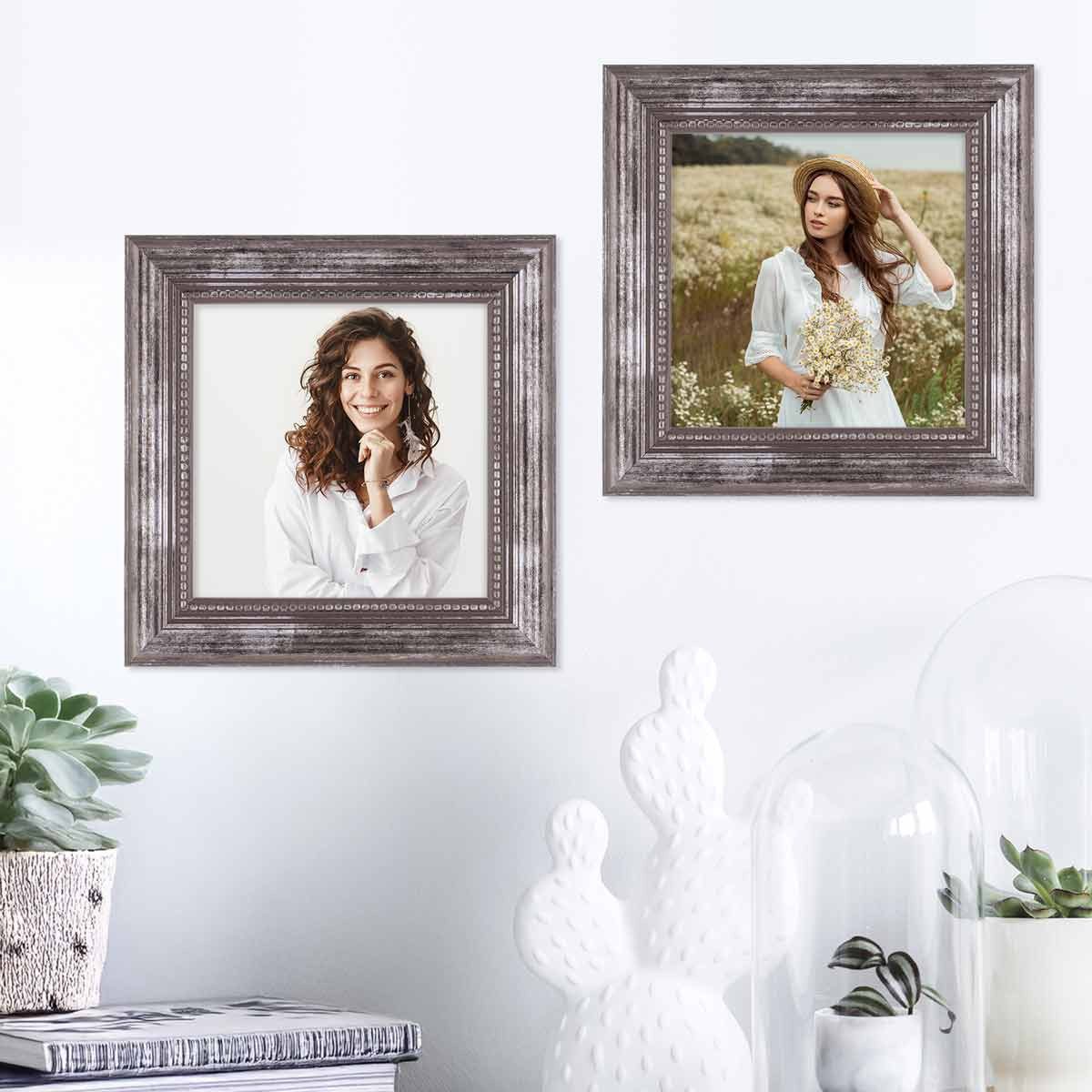 PHOTOLINI Bilderrahmen 2er Set Massivholz-Rahmen im günstig online kaufen