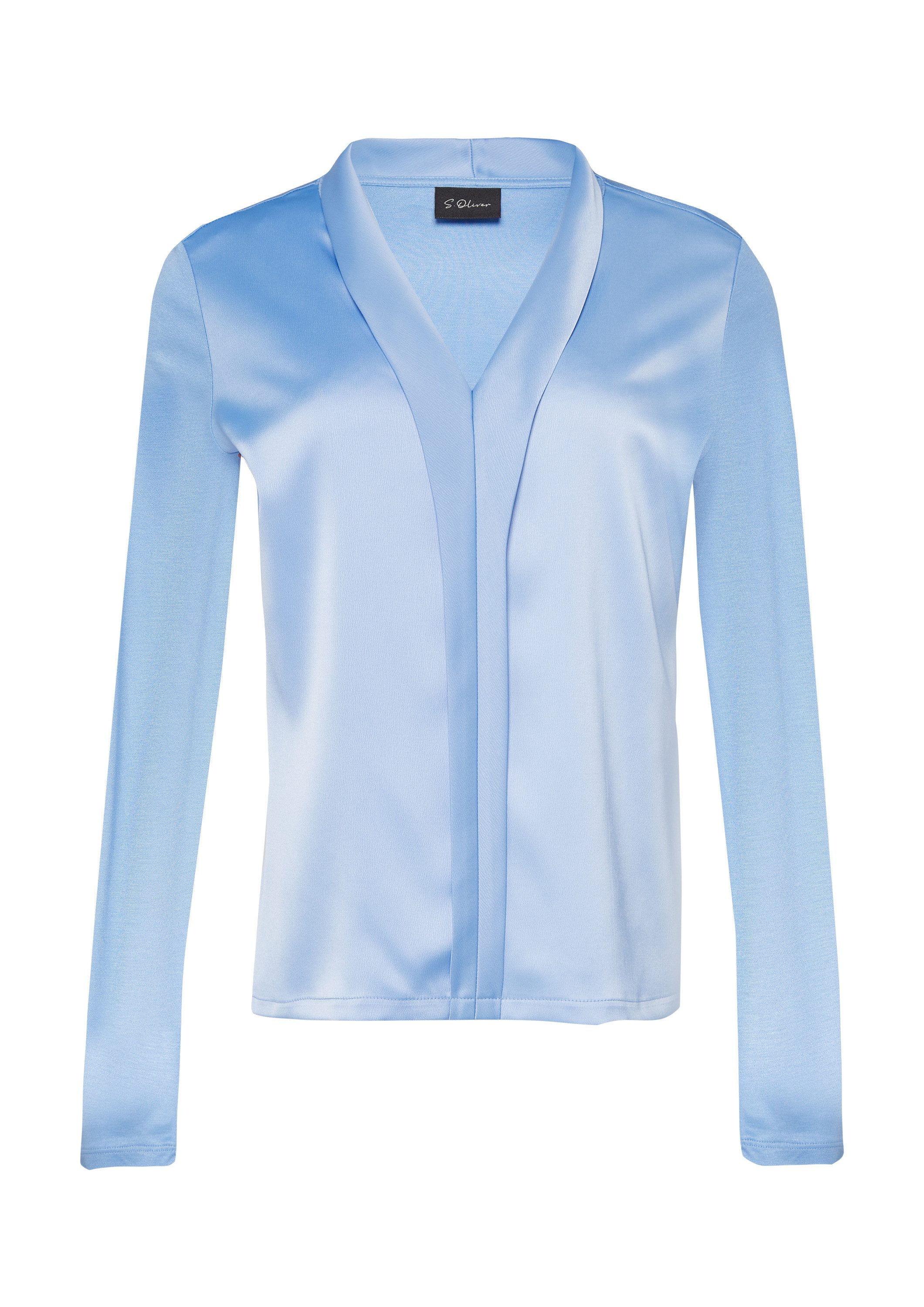 s.Oliver Langarmbluse T-Shirt Satin-Blusenshirt mit Blende günstig online kaufen