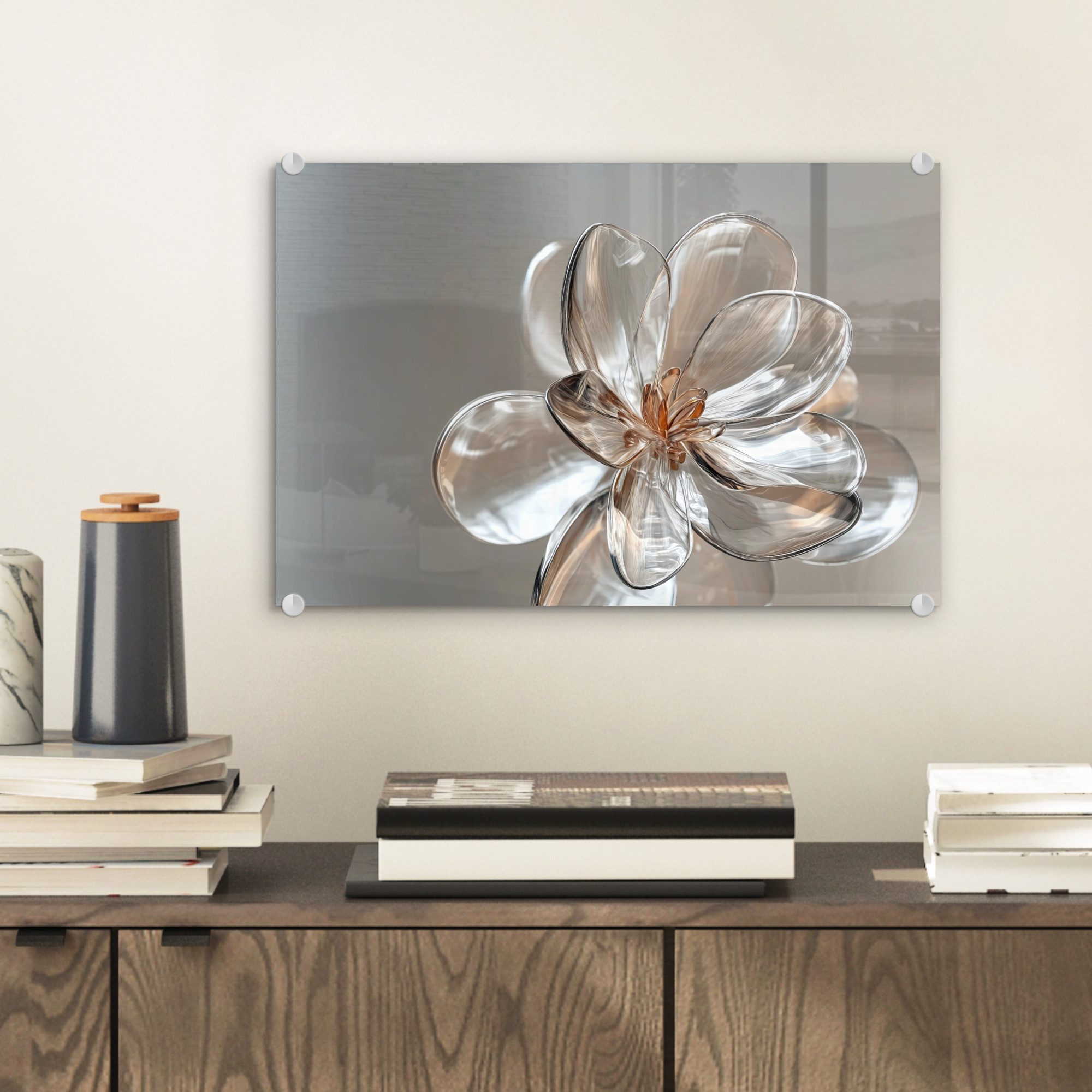 MuchoWow Acrylglasbild Blume - Gläser - Transluzent, Inkl. Aufhängung, Glas günstig online kaufen