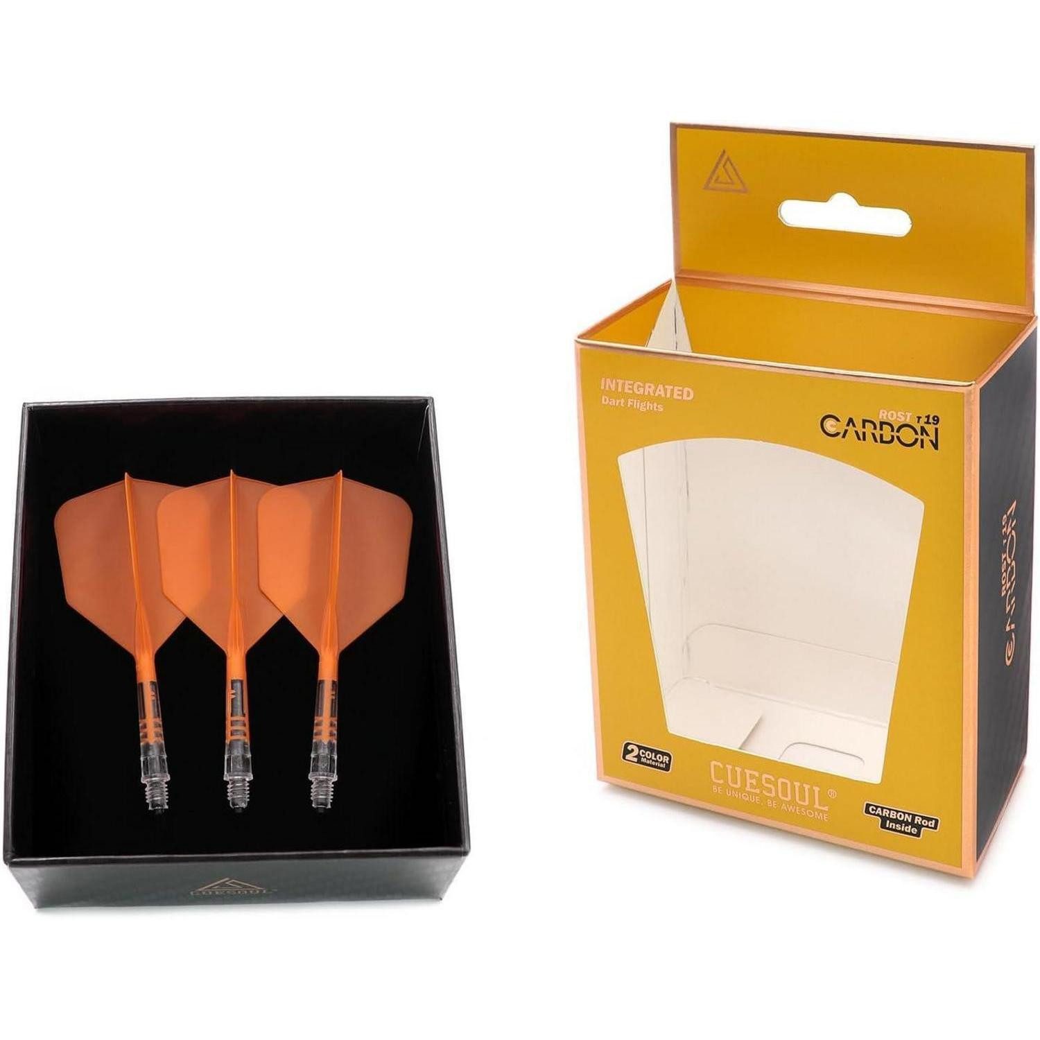 LuxusKollektion Pfeilschaft Dartschaft Carbon T19 Big orangefarbener Flug schwarzer Schaft Größe 2