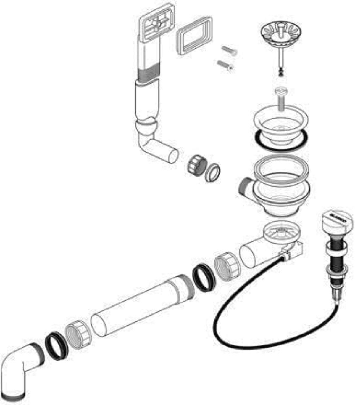Blanco Ablaufgarnitur BLANCO Ablaufgarnitur 3½" mit Ablauffernbedienung für BLANCO DANA u.w.