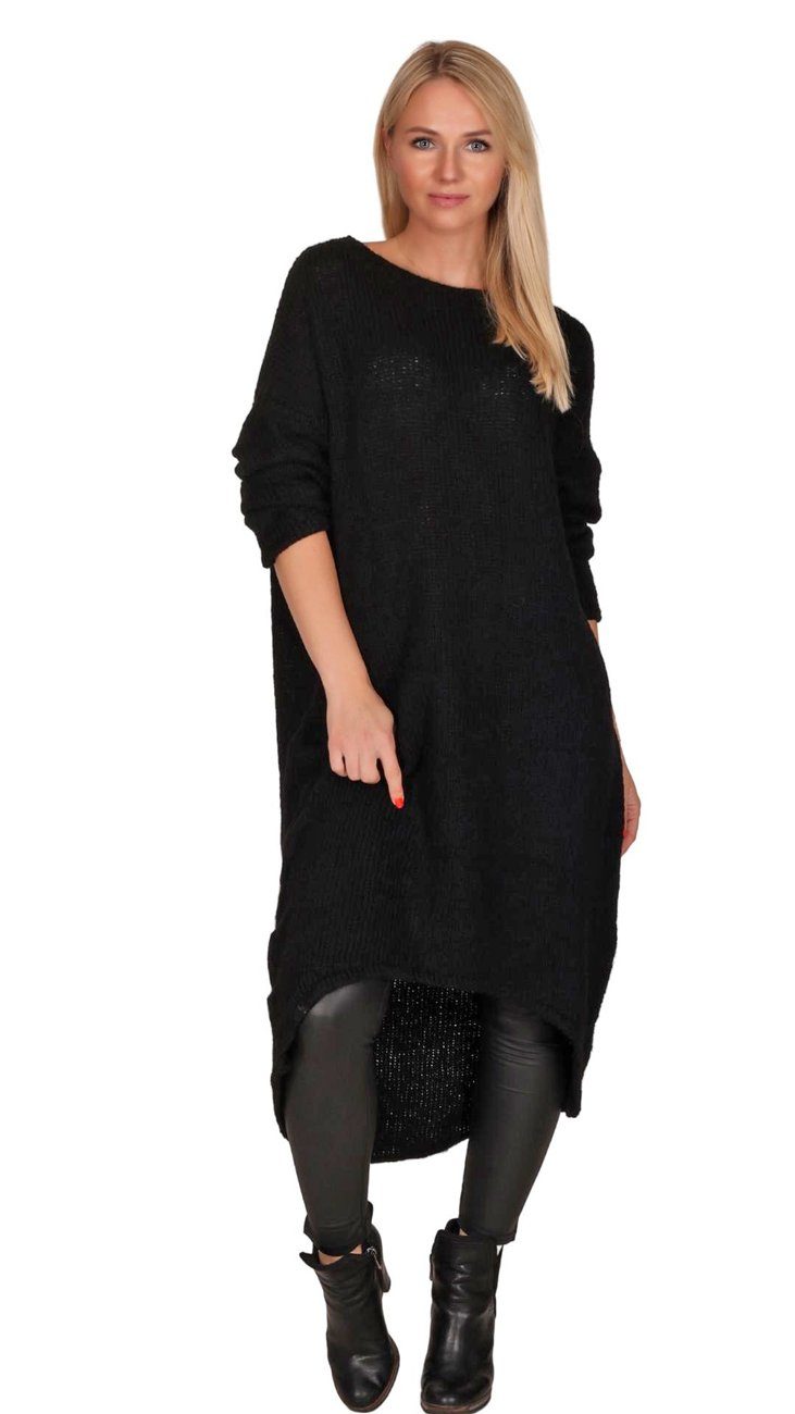 Charis Moda Strickkleid Strickleid Langarm Rundhalsausschnitt günstig online kaufen