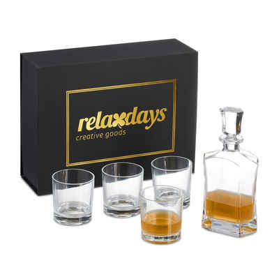 relaxdays Whiskyglas 5-tlg. Whisky Set mit Karaffe & Gläsern, Glas