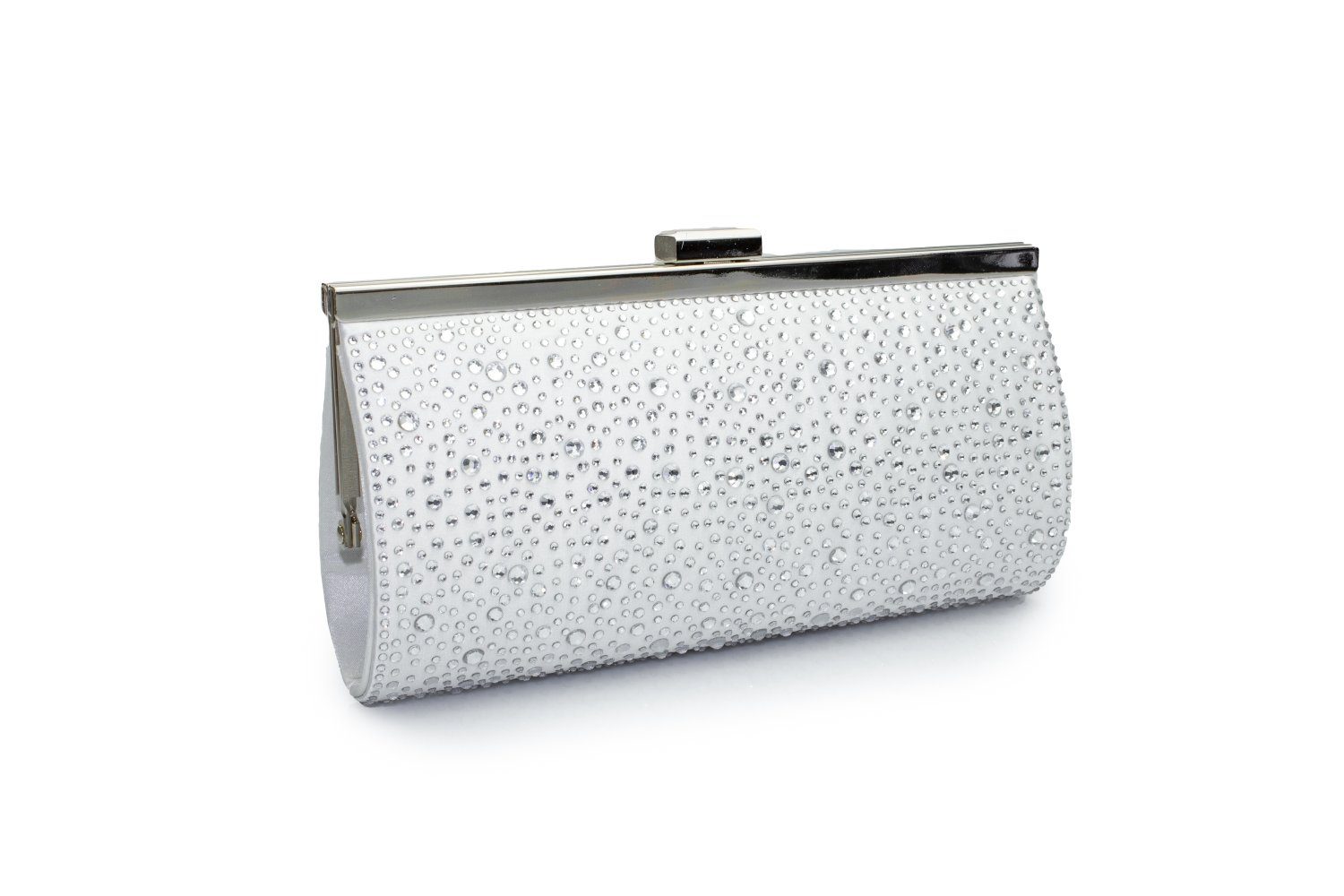 White Lady Clutch Valentina zirkonia - Satin-Strass Braut Clutch