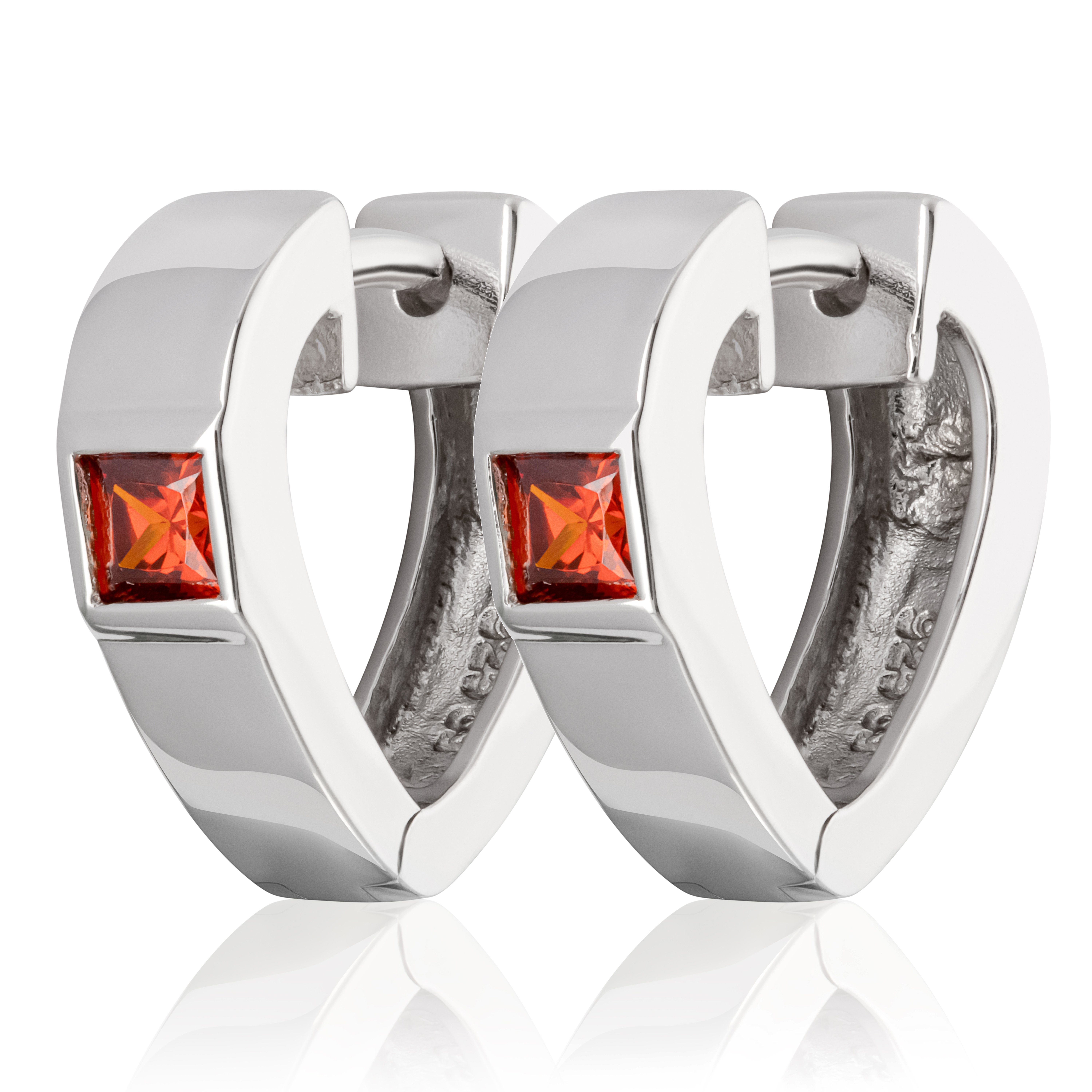 NKlaus Klappcreolen Paar 925 Sterling Silber Klappcreolen Herz Zirkoni