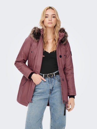 ONLY Parka rose mit brown Kapuze ONLIRIS