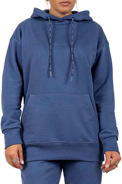 Reichstadt Kapuzenpullover Basic Oversize Damen Hoodie 23RSW038 (1-tlg) mit Stitching auf der Brust