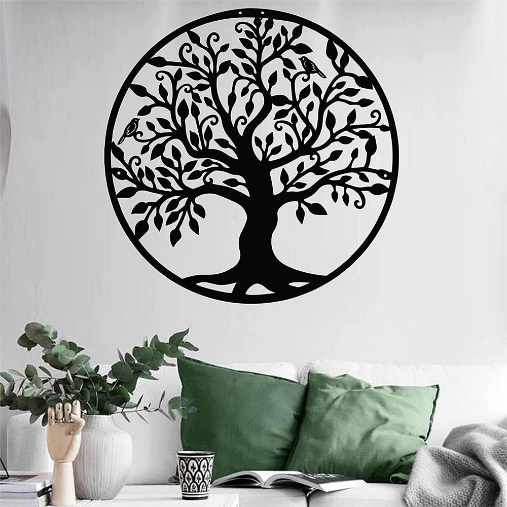 Neues Geschäft NUODWELL Wanddekoobjekt Metall des Kunstdekoration Baum Wanddekoration, Lebens Wandbehang