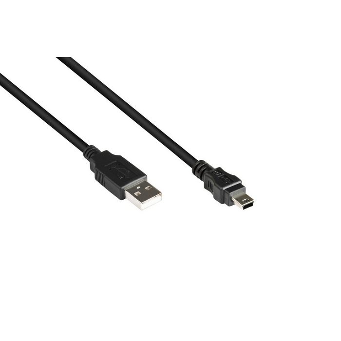 GOOD CONNECTIONS Anschlusskabel USB 2.0 Stecker A an Stecker Mini B 5-pin schwarz 1m USB-Kabel (1 cm)