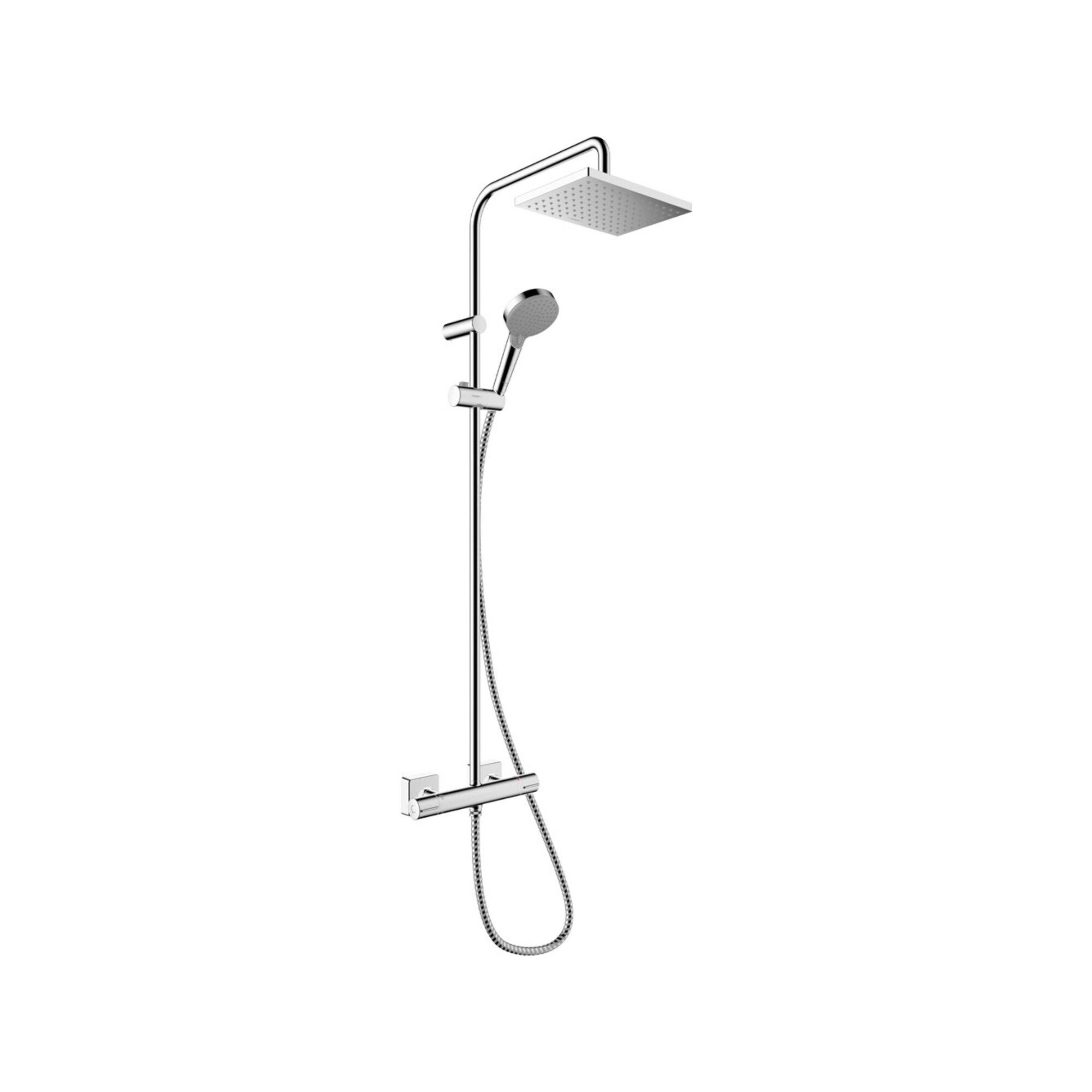 hansgrohe Duschsystem hansgrohe Showerpipe 230 Vernis Shape mit Thermostat, 1jet, chrom