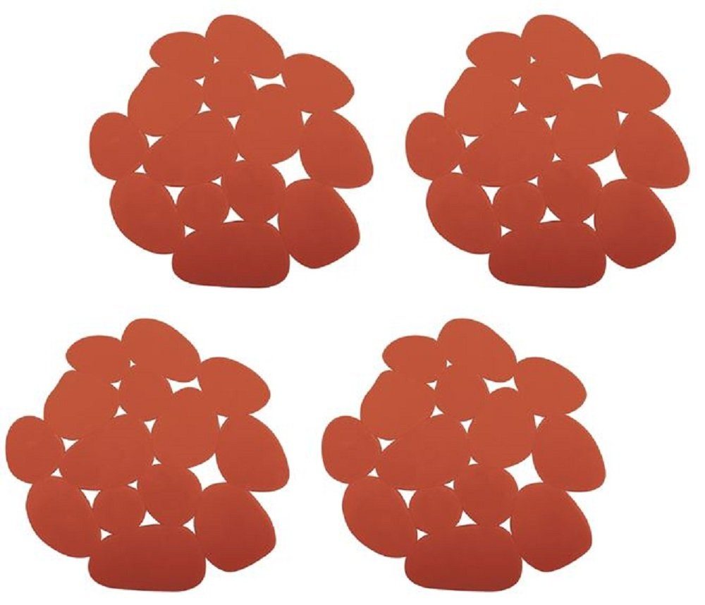 MSV Wanneneinlage KIESELSTEIN, B: 13 cm, L: 12.2 cm, Packung, 4-tlg., Anti-Rutsch-Pads für Dusche und Badewanne, 4-er Set, PVC, attraktive Kieselstein-Optik, 12,2 x 13 cm, in vielen bunten Farben erhältlich