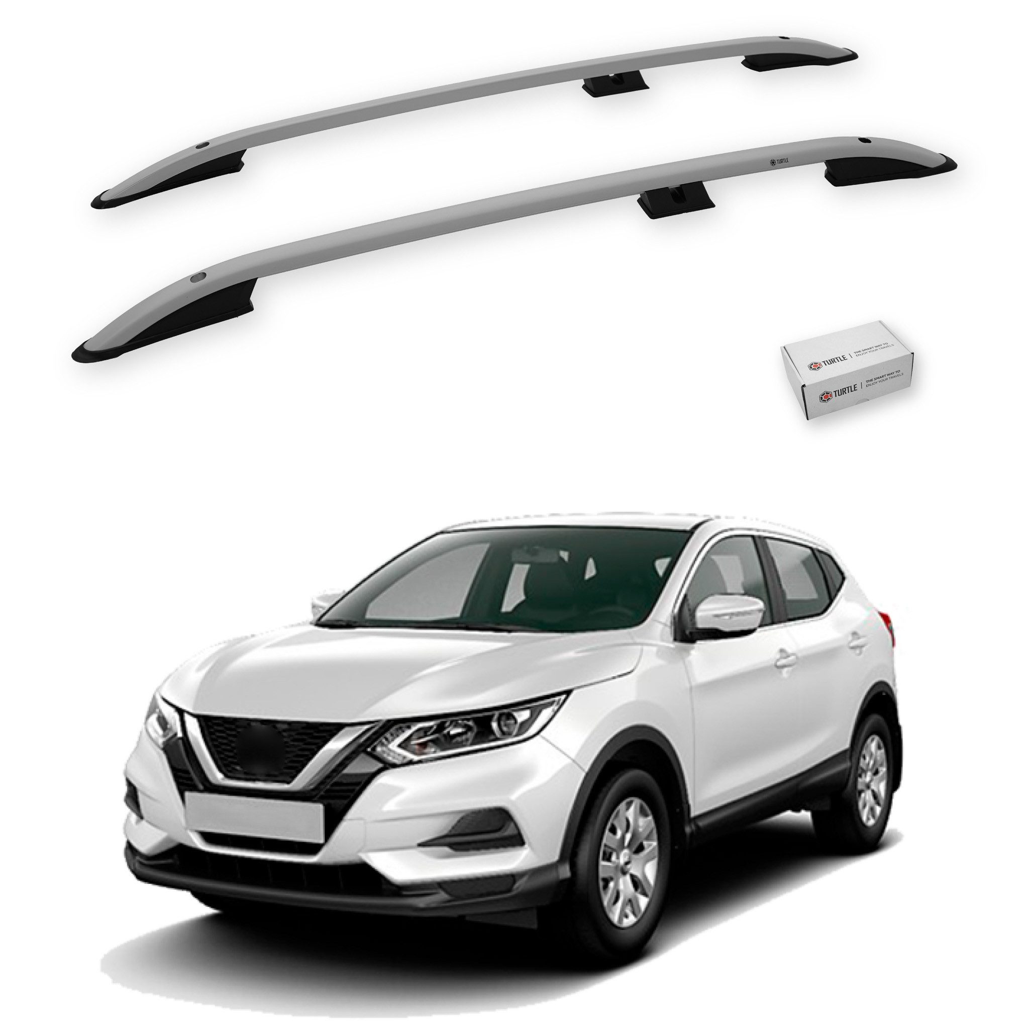Dachbox-Halterung TURTLE kompatibel mit Nissan Qashqai (J11) 2014-2020 Crown Dachreling