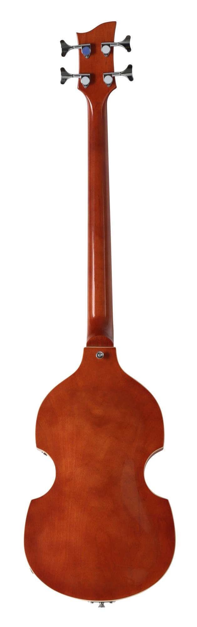 Rocktile E-Bass VB “Sir Paul” Vintage Beatbass, Violinbass-Design, inkl. Tasche & Gitarrenkabel, Bassgitarre - Hollowbody - 2 Humbucker